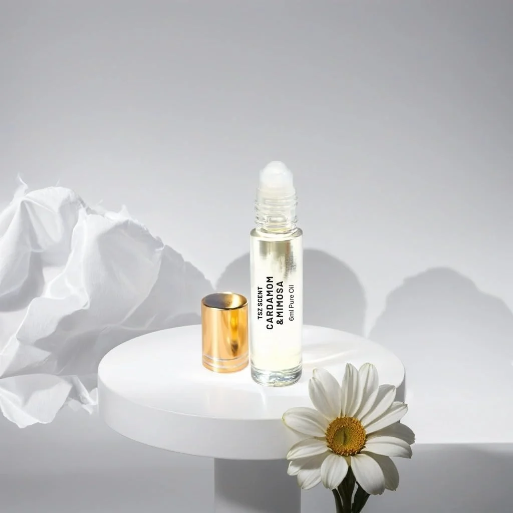 روغن عطر رولی هل و میموزا TSZ Scent، رایحه گلی شرقی گرم و پودری، ماندگاری طولانی، سایز مسافرتی 6 میلی لیتری برای آقایان و بانوان