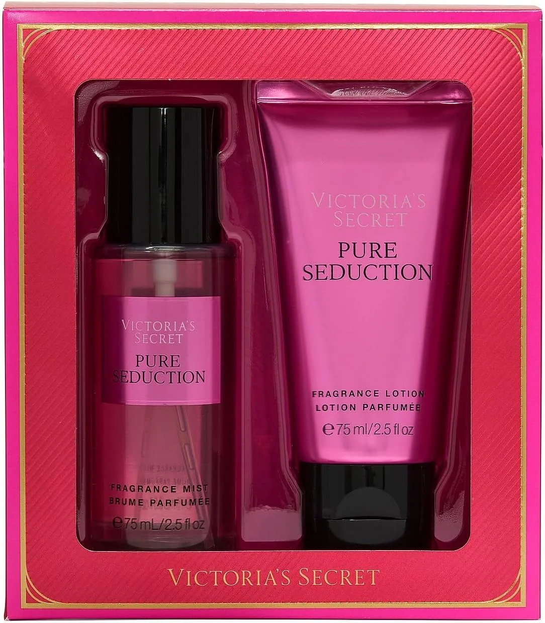 ست هدیه دوتایی عطر مینی ویکتوریا سکرت Pure Seduction، با رایحه های آلوئه ورا و گل فریزیا خرد شده ست هدیه دوتایی عطر مینی ویکتوریا سکرت Pure Seduction، با رایحه های آلوئه ورا و گل فریزیا خرد شده