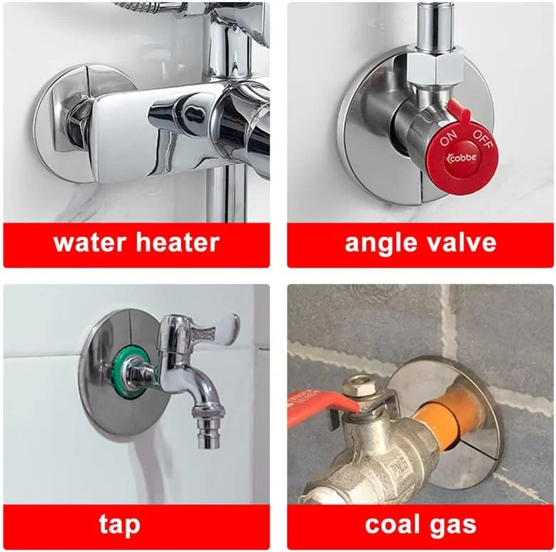 KASTWAVE 5 عدد روکش سوراخ دیوار لوله فولادی ضد زنگ لوازم جانبی پوشش لوله آب روکش دیوار لوله اسکوتچن روکش دیوار لوله آب