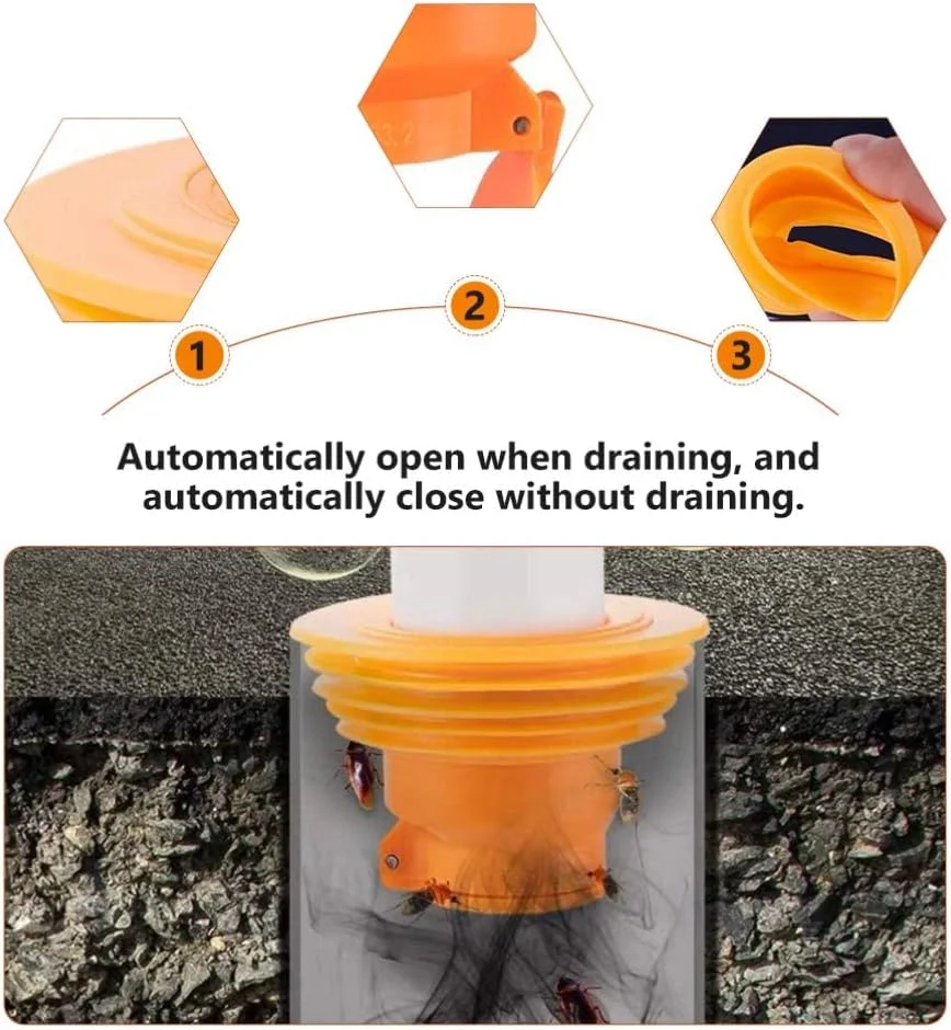 دوشاخه سیلیکونی لوله تخلیه KASTWAVE، حلقه های آب بندی فاضلاب لوله تخلیه، دوشاخه آب بندی شلنگ تخلیه برای ابزار آب بندی فاضلاب لوله لباسشویی آشپزخانه حمام (نارنجی)