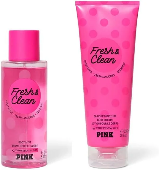 ست بادی میست و لوسیون ویکتوریا سیکرت پینک فرش اند کلین