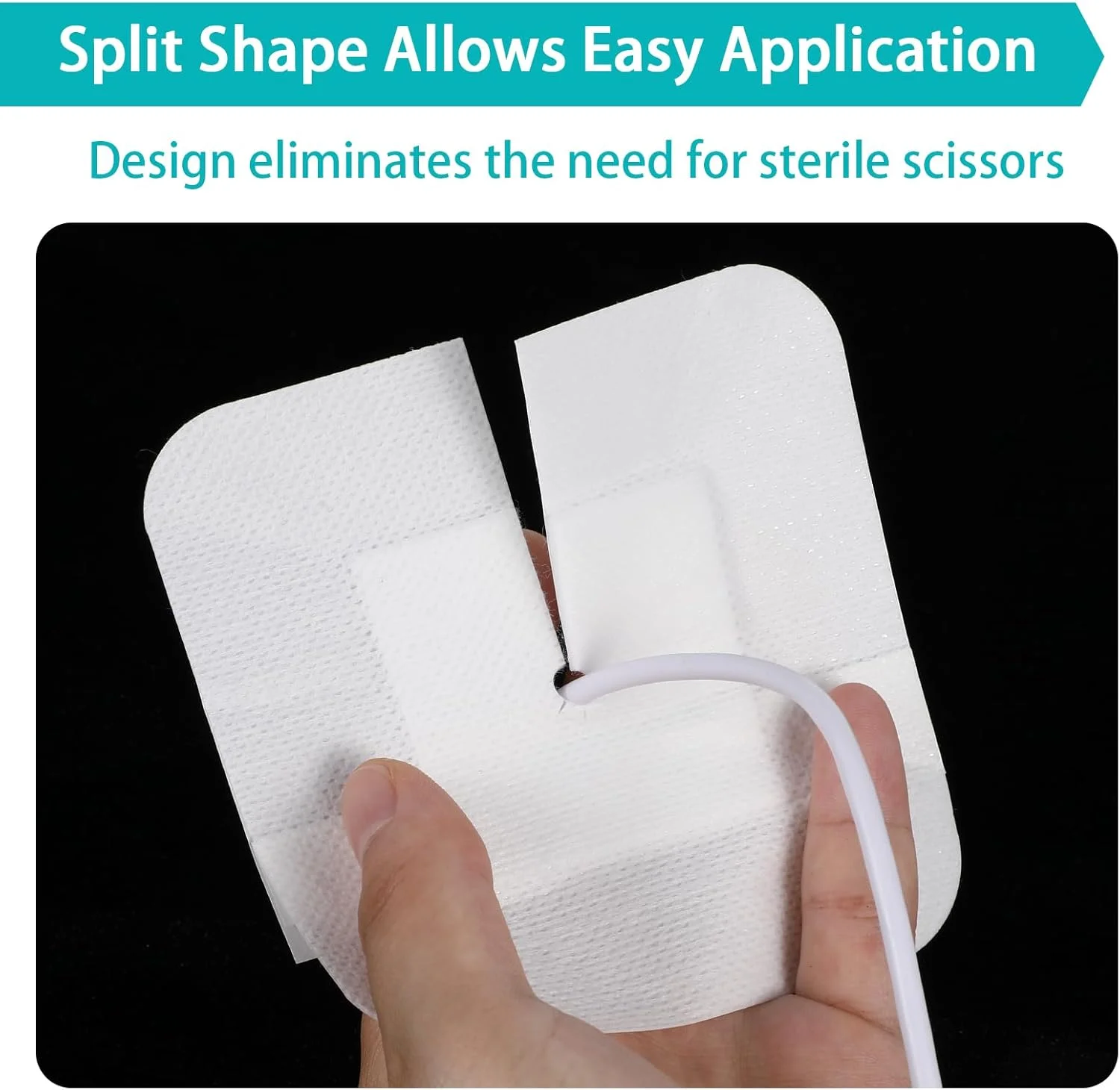 15 عدد چسب پانسمان لوله تغذیه درن شکافته، پد گاز حاشیه دار برش سوپراپوبیک پگ جی، لوازم پد درن استریل پانسمان جزیره ای، نگهدارنده دستگاه تثبیت کننده کاتتر برای مراقبت پرستاری