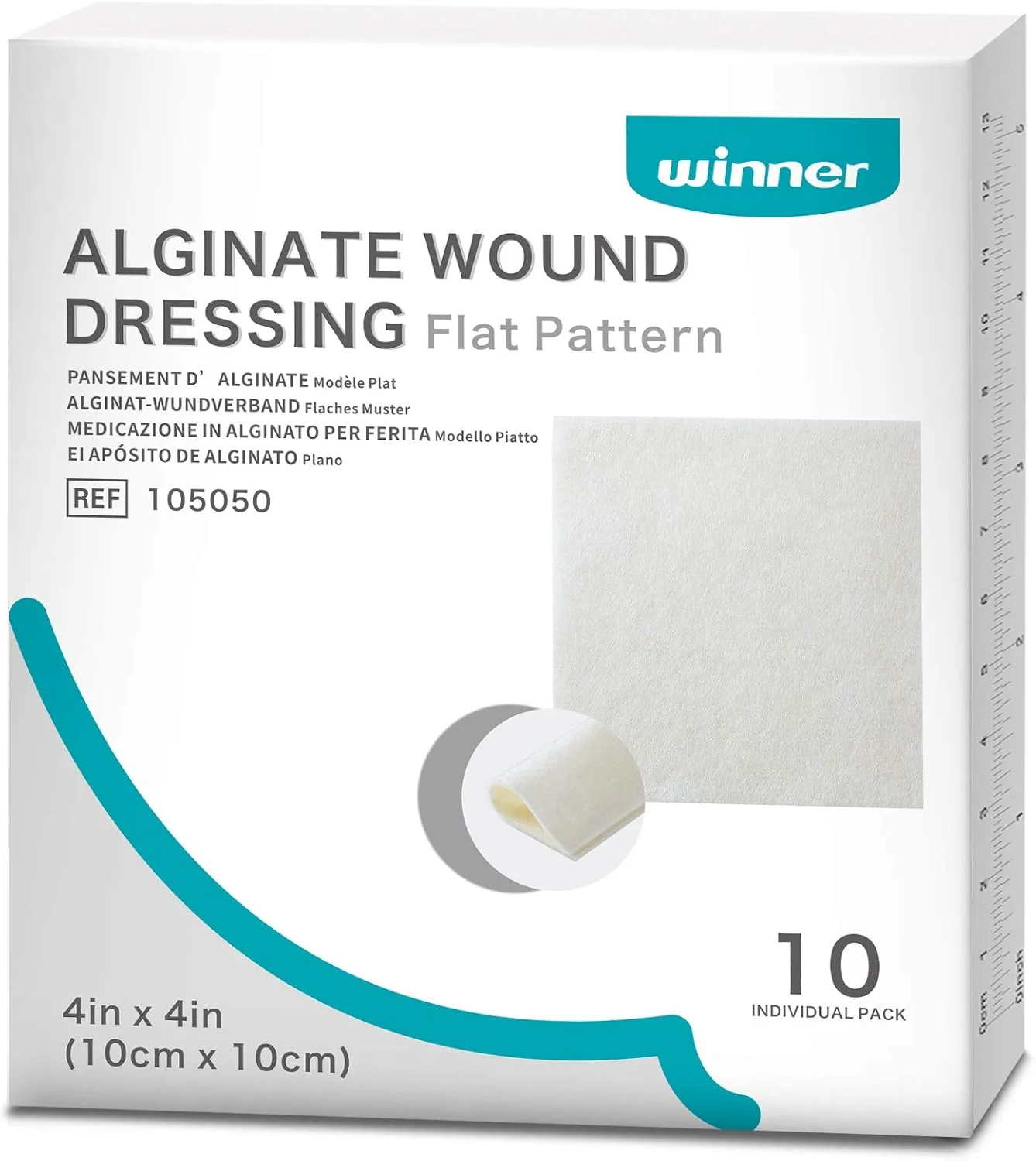 پدهای پانسمان آلژینات کلسیم Winner Medical، 10x10 سانتی متر (جعبه 20 عددی)، استریل ضد میکروبی، پد غیر چسبنده، بسیار جاذب و راحت | انعطاف پذیر و ملایم روی پوست، تسریع بهبودی پدهای پانسمان آلژینات کلسیم Winner Medical، 10x10 سانتی متر (جعبه 20 عددی)، استریل ضد میکروبی، پد غیر چسبنده، بسیار جاذب و راحت | انعطاف پذیر و ملایم روی پوست، تسریع بهبودی