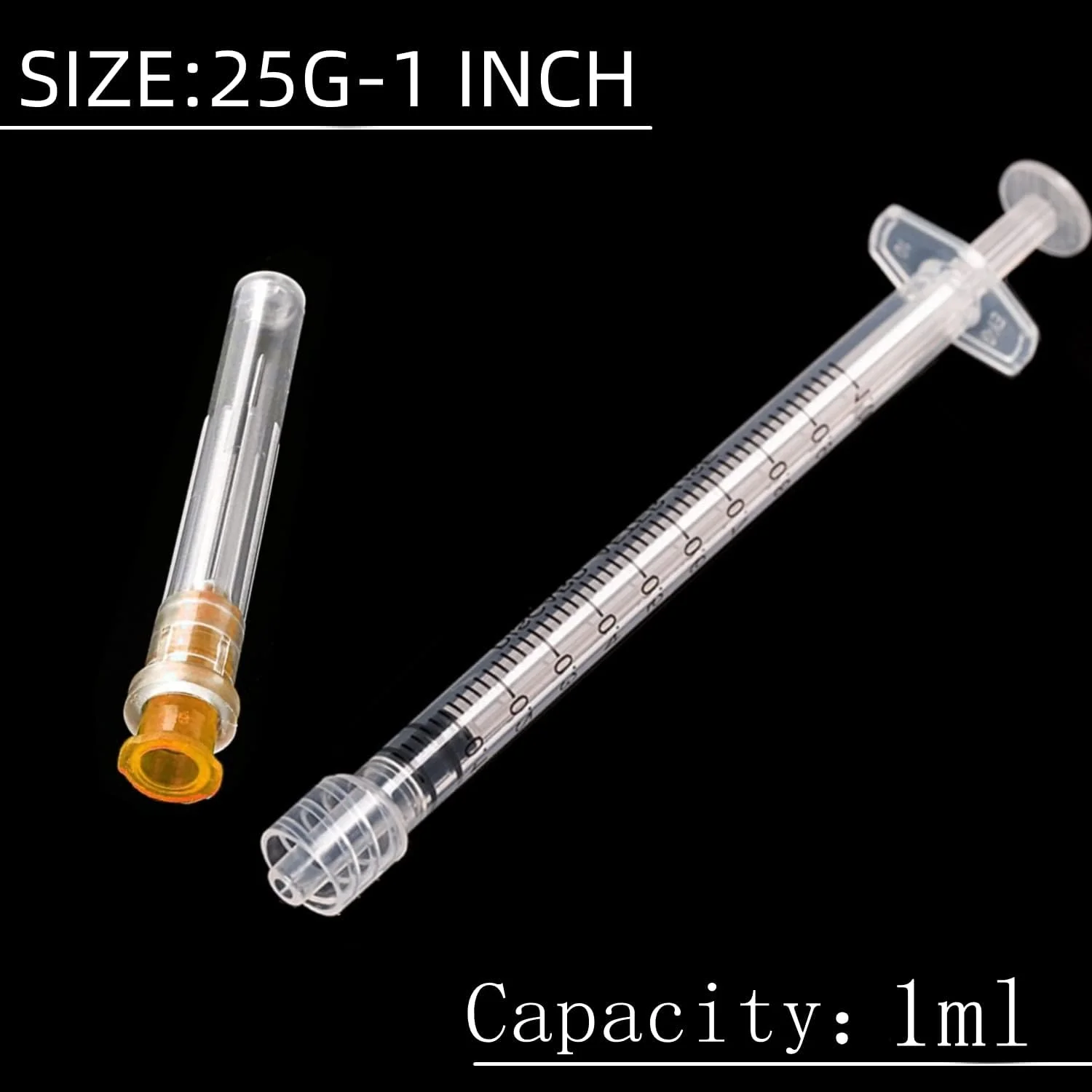 مجموعه 50 عددی فووافود - سرنگ پلاستیکی 1 میلی لیتری گیج 25، ابزار توزیع، لوازم آزمایشگاهی صنعتی و علمی برای پر کردن مجدد، اندازه گیری مایعات، تحقیقات آزمایشگاهی