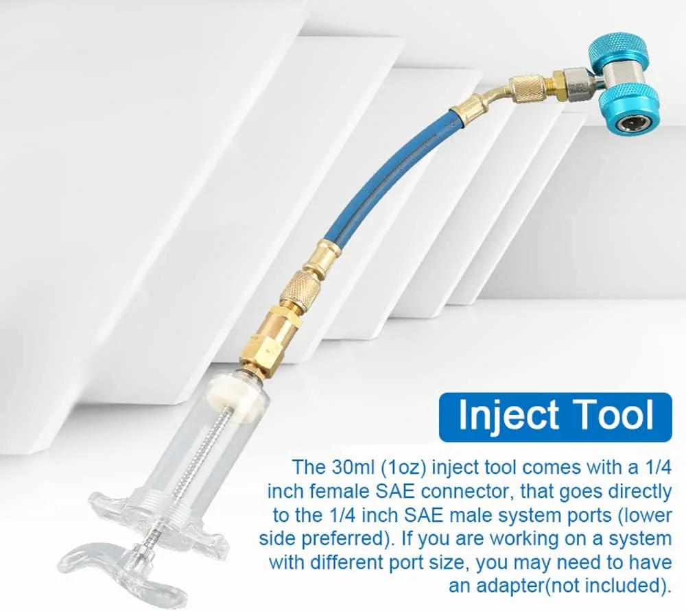 ابزار تزریق روغن кондиционер Pepisky، ابزار تزریق رنگ، دستگاه تزریق 14 اینچی، کوپلر سریع، لوله تزریق خنک کننده پیچی دستی ابزار تزریق روغن кондиционер Pepisky، ابزار تزریق رنگ، دستگاه تزریق 14 اینچی، کوپلر سریع، لوله تزریق خنک کننده پیچی دستی
