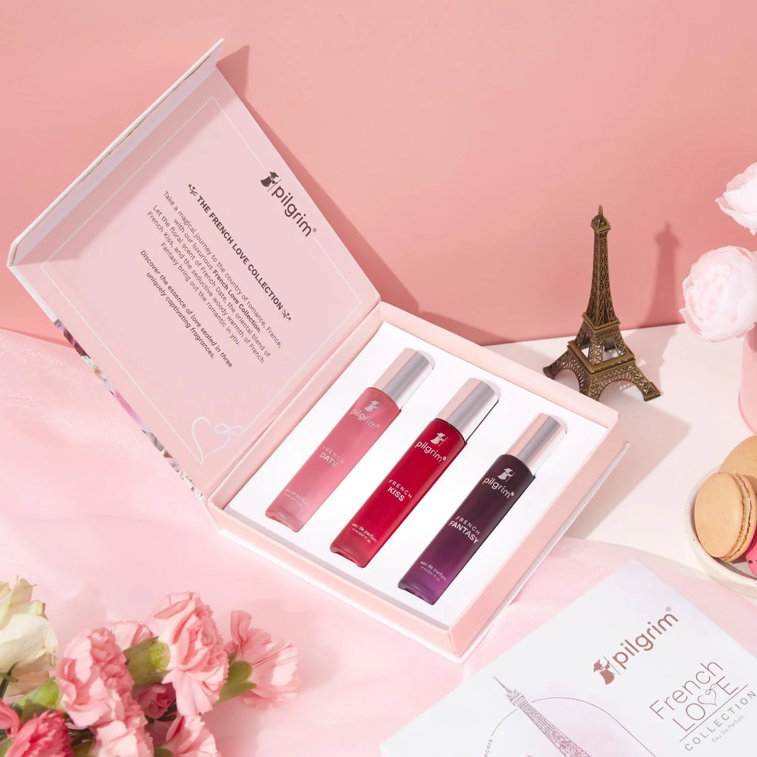 ست هدیه عطر زنانه پیلگریم مدل French Love Collection Premium Aerosol، 3 عدد 17 میلی لیتر | عطر آئروسل ماندگار | ادو پرفیوم | طراحی شده در فرانسه | رایحه تازه گل، شرقی و عنبر فوژه ست هدیه عطر زنانه پیلگریم مدل French Love Collection Premium Aerosol، 3 عدد 17 میلی لیتر | عطر آئروسل ماندگار | ادو پرفیوم | طراحی شده در فرانسه | رایحه تازه گل، شرقی و عنبر فوژه