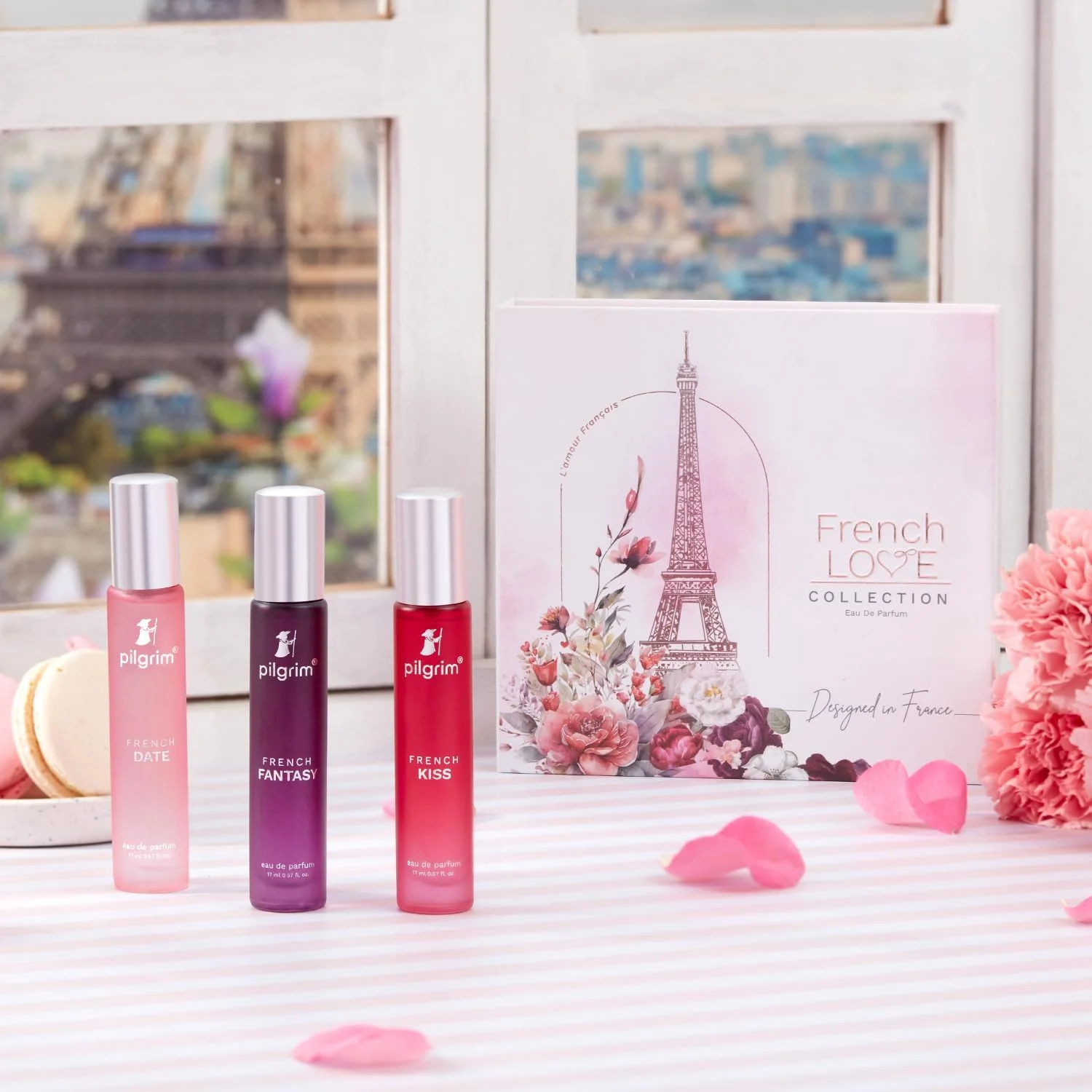 ست هدیه عطر زنانه پیلگریم مدل French Love Collection Premium Aerosol، 3 عدد 17 میلی لیتر | عطر آئروسل ماندگار | ادو پرفیوم | طراحی شده در فرانسه | رایحه تازه گل، شرقی و عنبر فوژه ست هدیه عطر زنانه پیلگریم مدل French Love Collection Premium Aerosol، 3 عدد 17 میلی لیتر | عطر آئروسل ماندگار | ادو پرفیوم | طراحی شده در فرانسه | رایحه تازه گل، شرقی و عنبر فوژه
