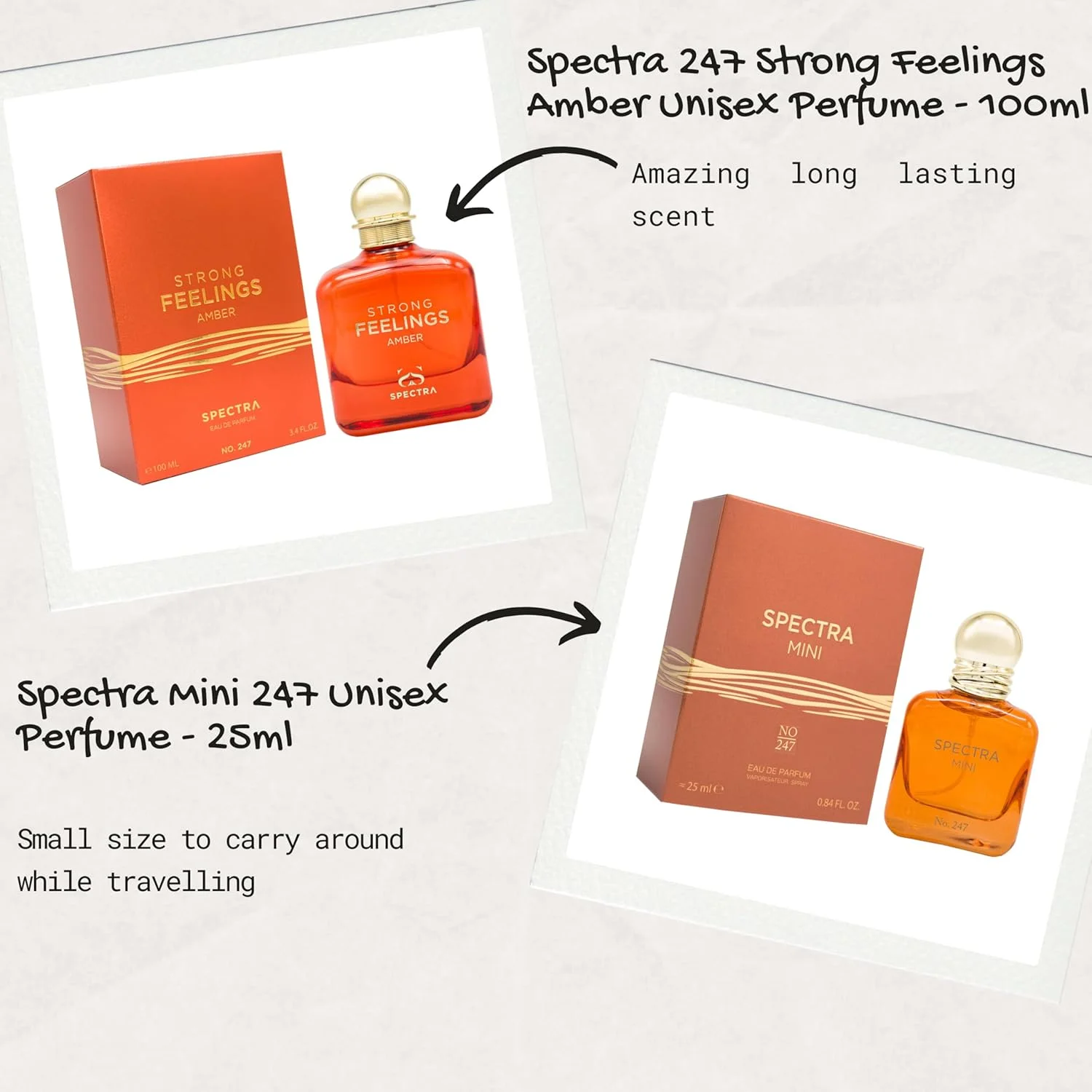 عطر جیبی اسپکترا 247 Strong Feelings Amber EDP унисекс - 18 میلی لیتر عطر جیبی اسپکترا 247 Strong Feelings Amber EDP унисекс - 18 میلی لیتر