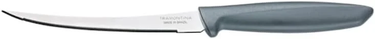 چاقوی گوجه فرنگی 5 اینچی ترامونتینا مدل Plenus با تیغه استیل ضد زنگ و دسته پلی پروپیلن خاکستری