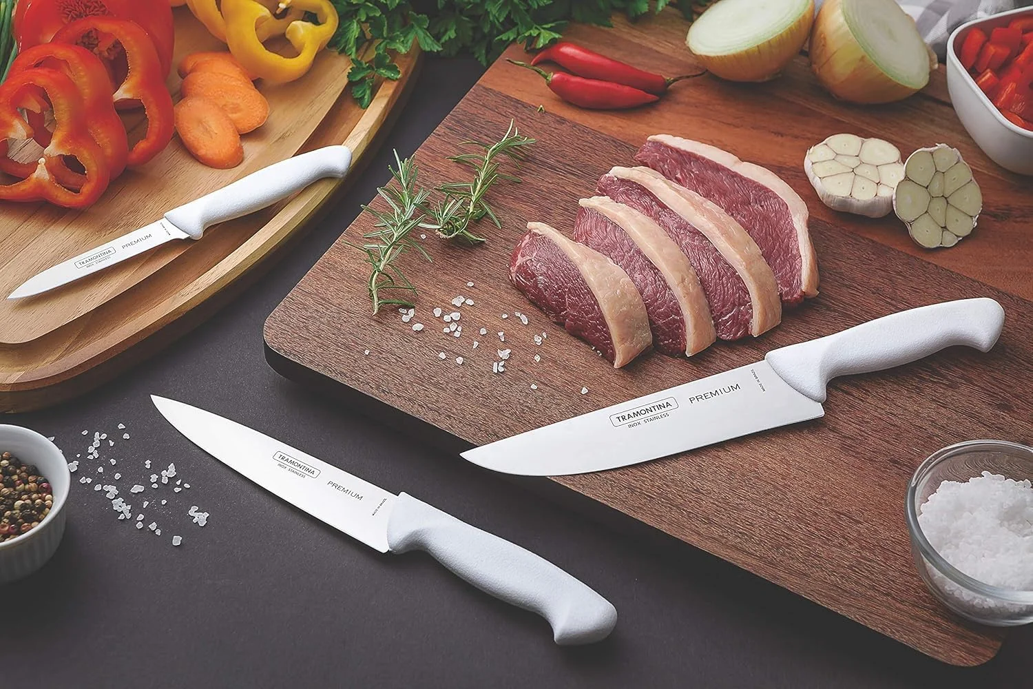 چاقوی قصابی 8 اینچی ترامونتینا پریمیوم با تیغه استیل ضد زنگ و دسته پلی پروپیلن سفید چاقوی قصابی 8 اینچی ترامونتینا پریمیوم با تیغه استیل ضد زنگ و دسته پلی پروپیلن سفید