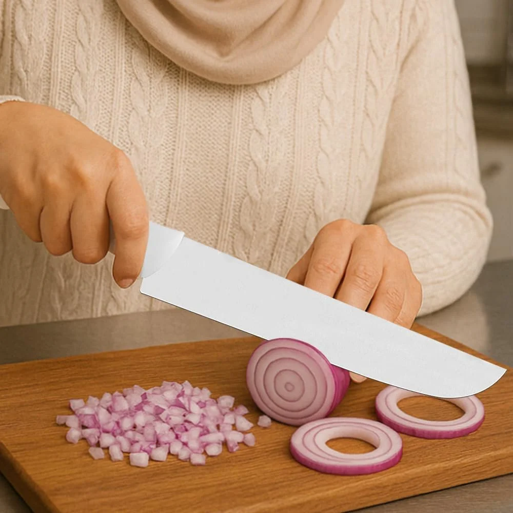 چاقوی قصابی 8 اینچی ترامونتینا پریمیوم با تیغه استیل ضد زنگ و دسته پلی پروپیلن سفید چاقوی قصابی 8 اینچی ترامونتینا پریمیوم با تیغه استیل ضد زنگ و دسته پلی پروپیلن سفید