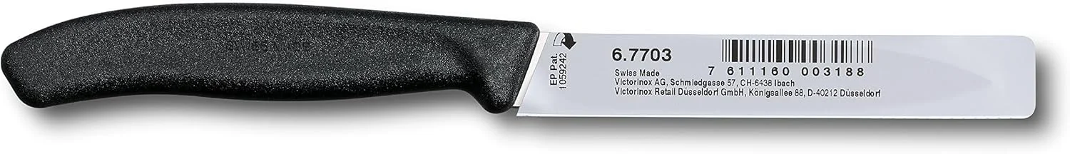 چاقوی پوست کن 4 اینچی ویکتورینوکس سوئیس کلاسیک با تیغه صاف، نوک نیزه ای، مشکی چاقوی پوست کن 4 اینچی ویکتورینوکس سوئیس کلاسیک با تیغه صاف، نوک نیزه ای، مشکی