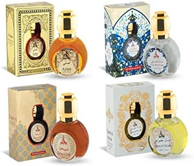 روغن عطر 15 میلی لیتری حمیدی بدون الکل عطار مردانه و زنانه (بسته 4 عددی) (اصلی)