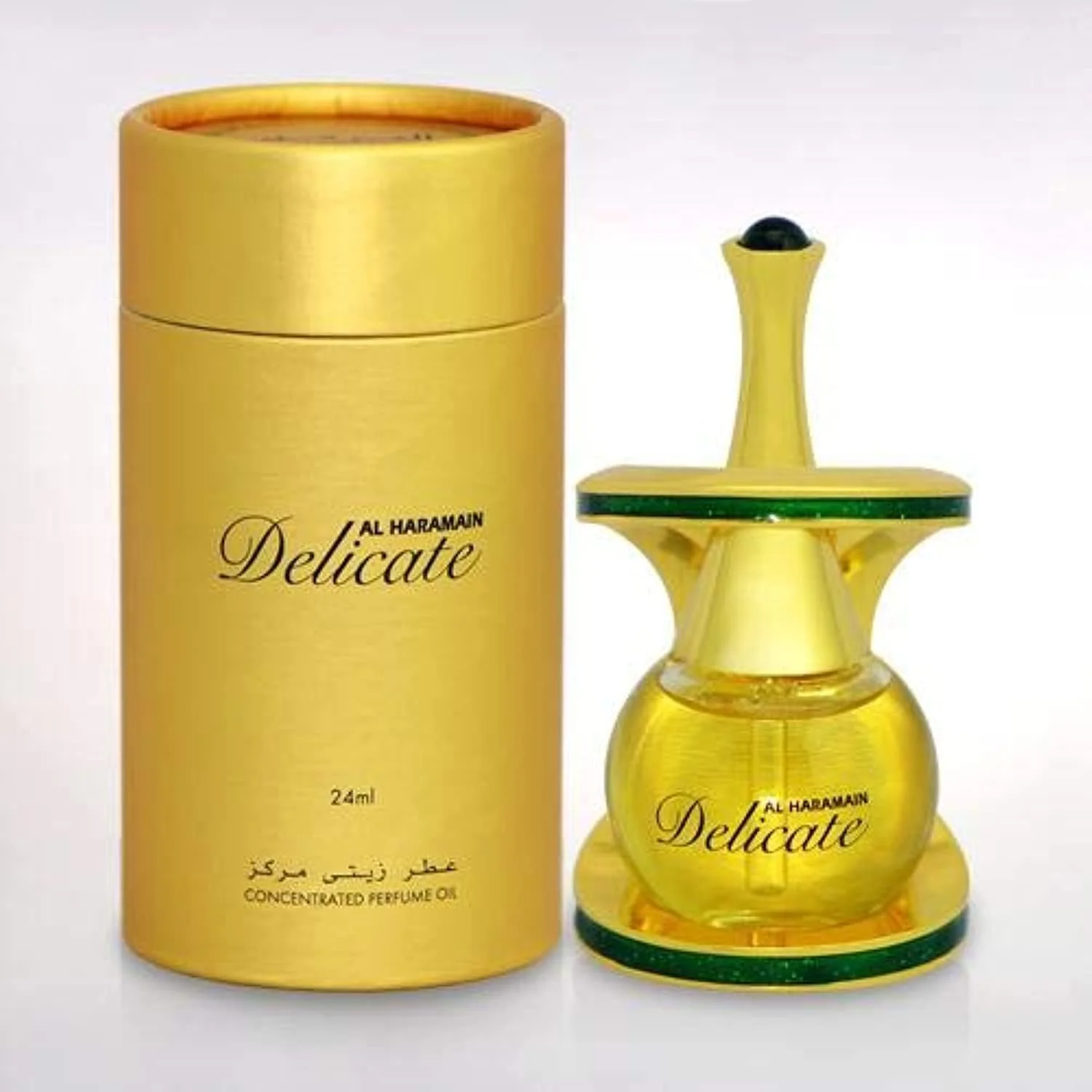 روغن عطر کنسانتره زنانه حرمين دليكت - 24 میلی لیتر | روغن عطر بدون الکل با ماندگاری طولانی با رایحه گل و میوه | هدیه ای شیک در بطری طلایی لوکس