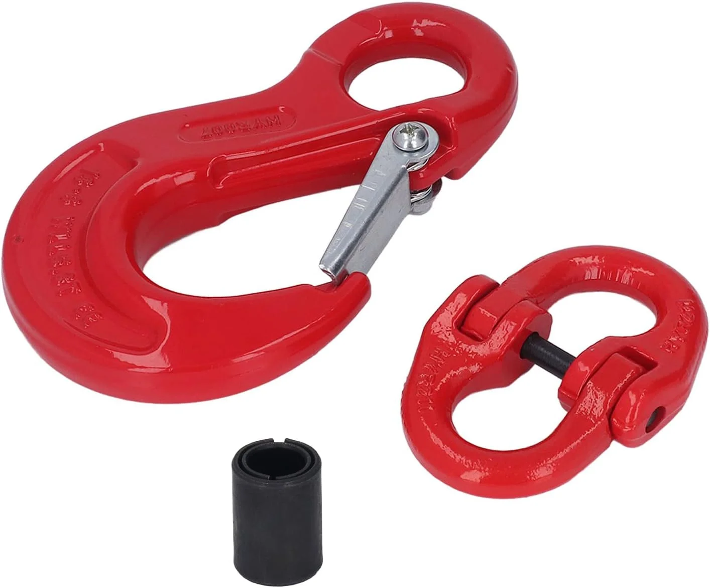 قلاب لغزنده بالابر Vomeko، قلاب زنجیر بالابر چشمی، با طراحی ضخیم شده سگک حلقه دوتایی، قلاب بالابر سخت کاری شده با دمای بالا 5.3 تن، 2 عدد