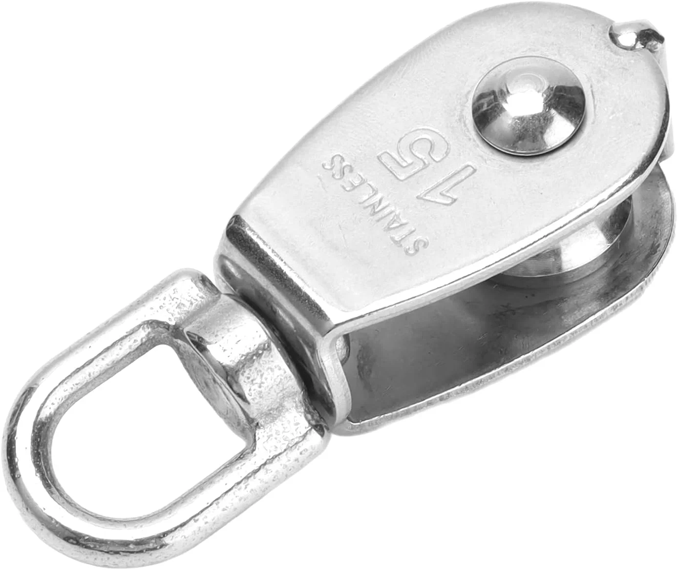 قرقره تکی استیل ضد زنگ با قلاب بالابر جرثقیل برای آویزان کردن چرخ یدک کش (M15) قرقره تکی استیل ضد زنگ با قلاب بالابر جرثقیل برای آویزان کردن چرخ یدک کش (M15)