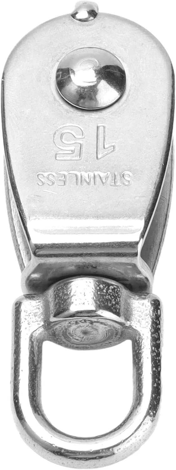 قرقره تکی استیل ضد زنگ با قلاب بالابر جرثقیل برای آویزان کردن چرخ یدک کش (M15) قرقره تکی استیل ضد زنگ با قلاب بالابر جرثقیل برای آویزان کردن چرخ یدک کش (M15)