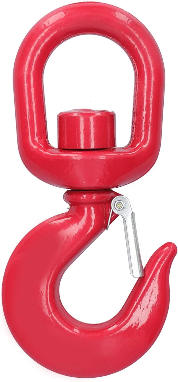 قلاب بالابر فولادی آلیاژی Spacnana، قلاب جرثقیل چرخشی 2 تنی با حد بار 8 تن، برای بالابری کارخانه، تریلرها، حمل و نقل بندری