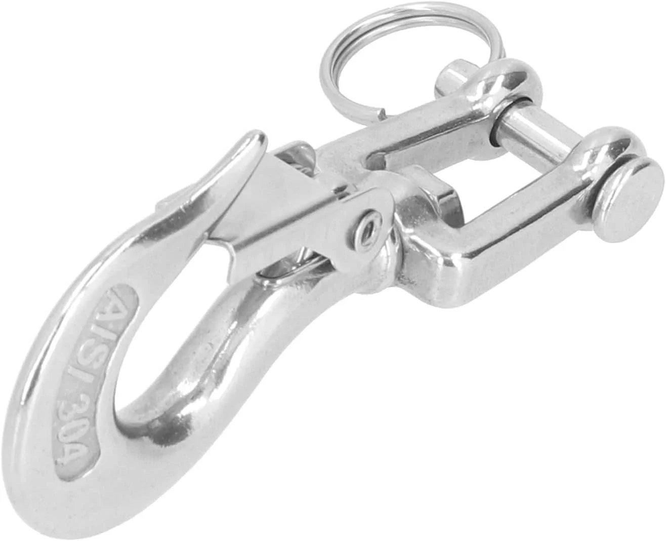 قلاب زنجیر چنگکی بالابر استیل 304، جداشدنی، چرخش 360 درجه برای جرثقیل های ساختمانی، بندر، بارگیری راه آهن، ماشین آلات جنگلداری (3/8 (1000 کیلوگرم))