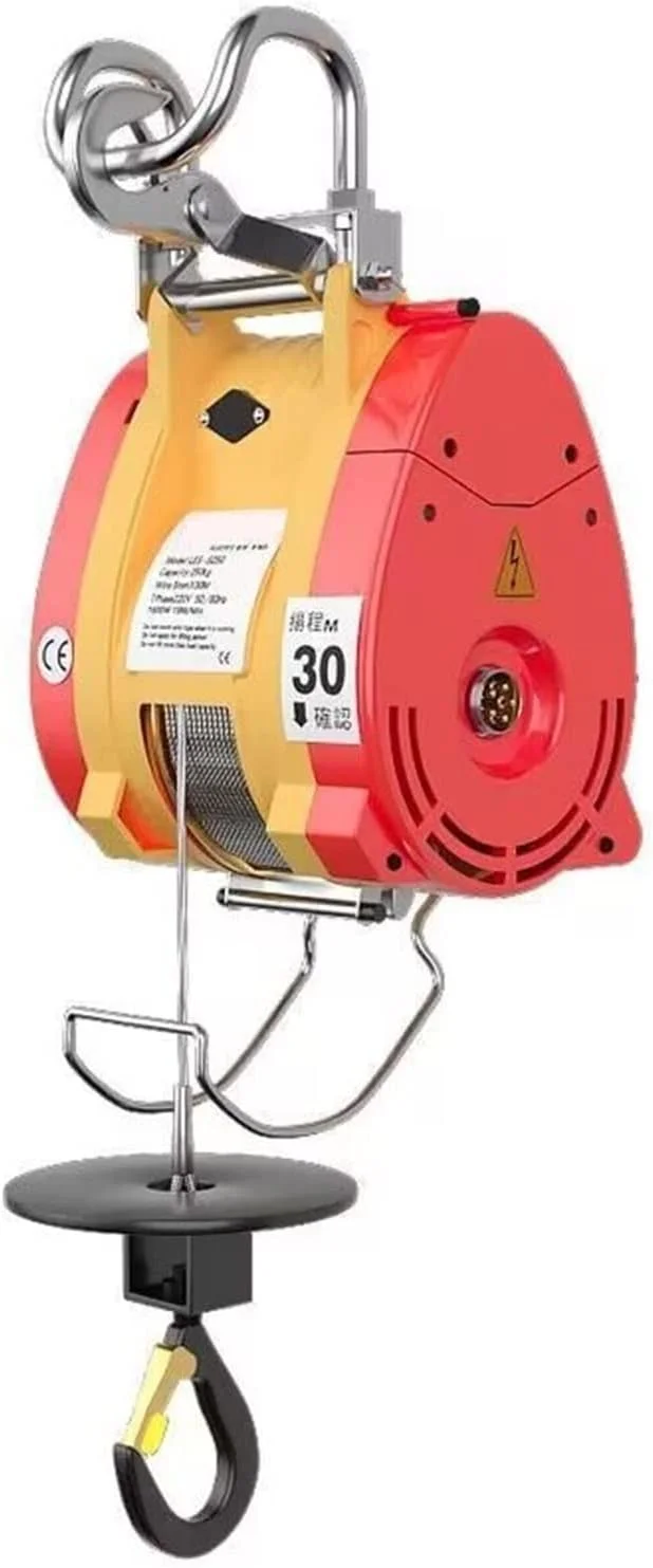 بالابر برقی SEFVGHDF 300 کیلوگرم 30 متری، بالابر برقی طنابی کوچک خانگی، کنترل بالابر جرثقیل کوچک با قلاب دوبل (اندازه: 160 کیلوگرم 30 متر)