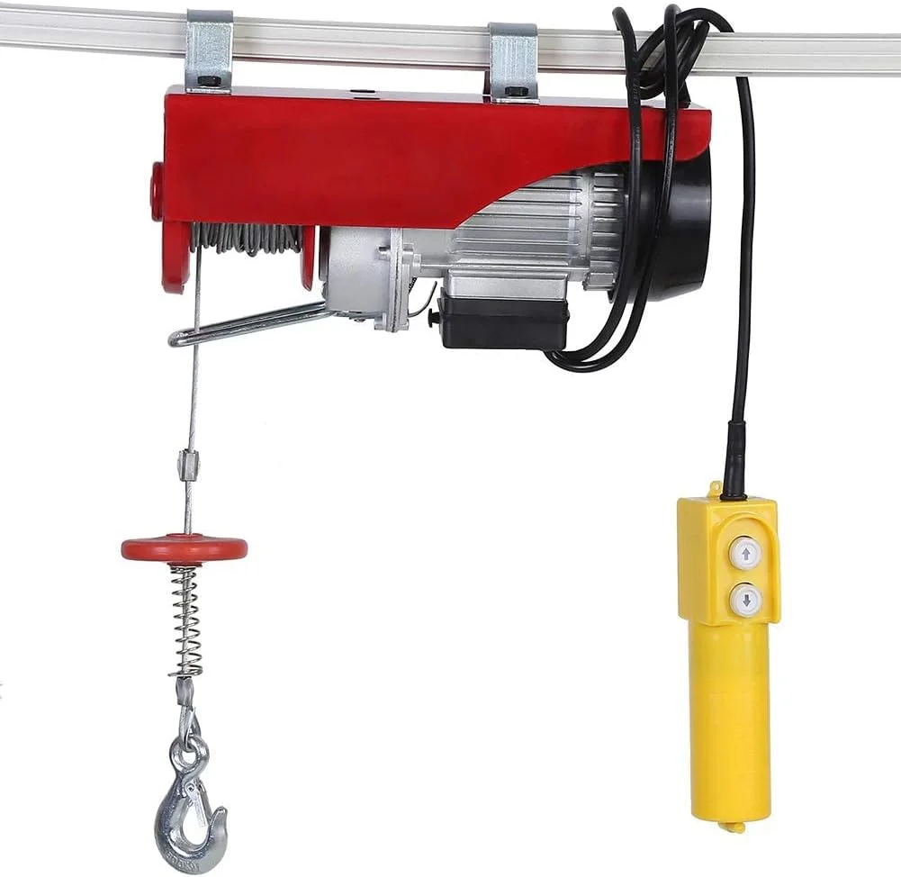 بالابر برقی کوچک خانگی SEFVGHDF، طناب فولادی 12 متری 100-125 کیلوگرم (تک قلاب)، 200-250 کیلوگرم (دو قلاب)، بالابر قرقره ای موتور 480-540 وات (PA300) (PA300) ()