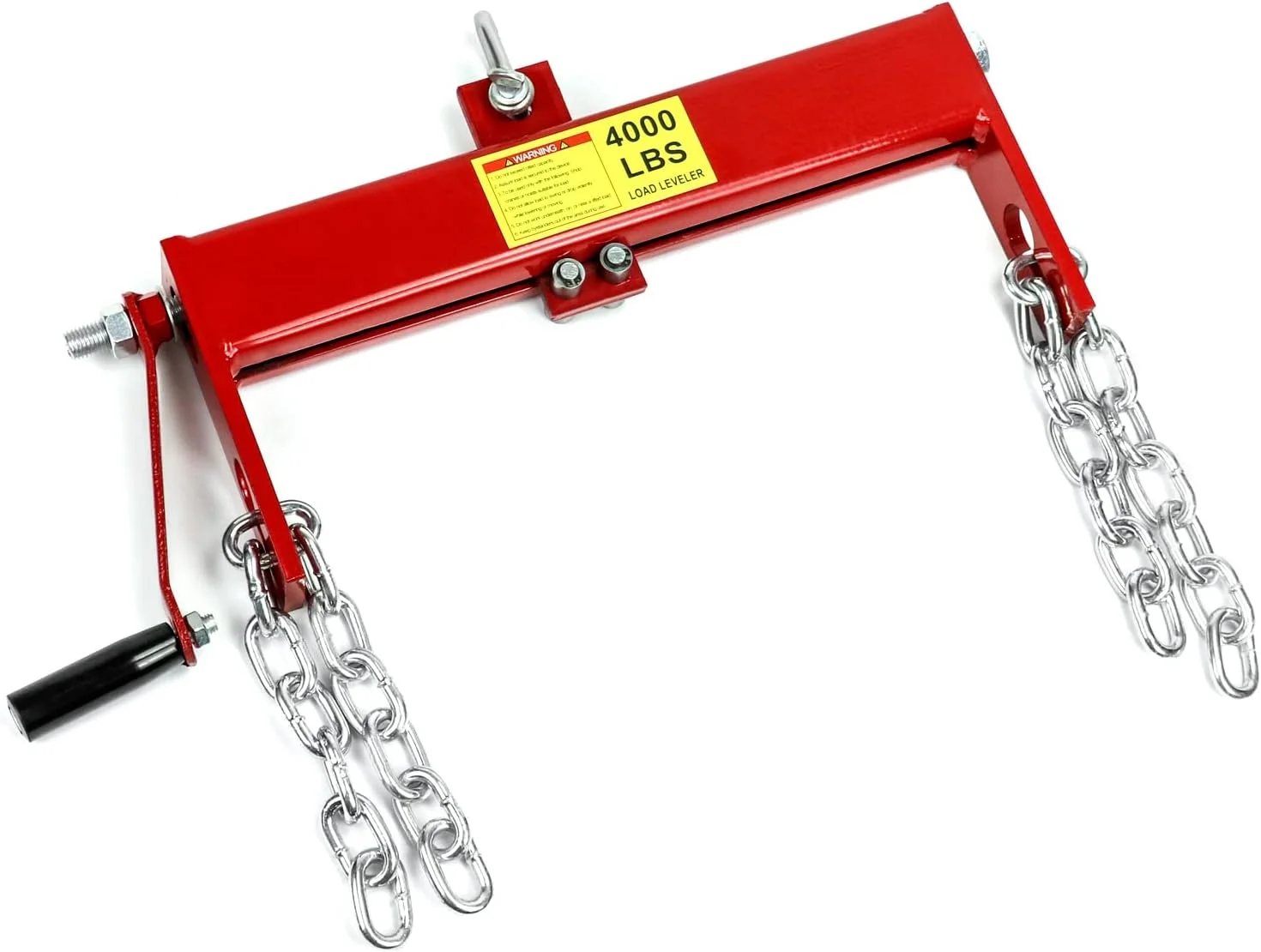تراز کننده بار موتور QWORK، ظرفیت بار 4000 پوند، تراز کننده بالابر موتور فولادی سنگین، جرثقیل کارگاهی، بالابر گیلاس چین با 2 زنجیر، قرمز