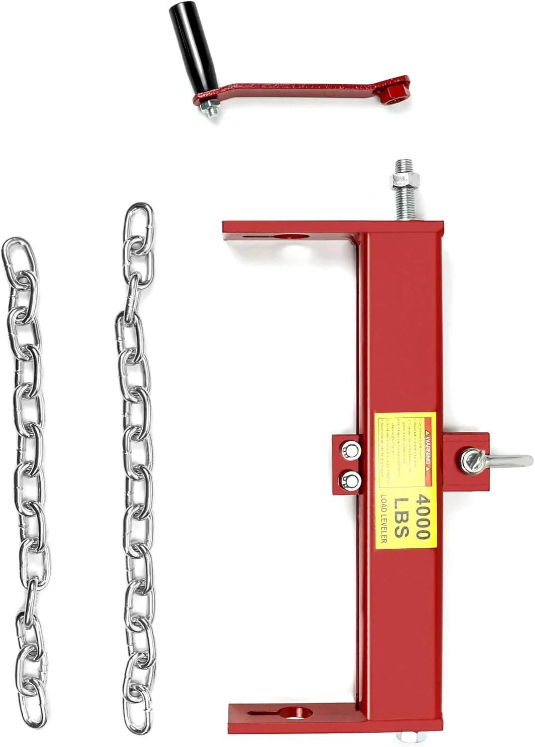 تراز کننده بار موتور QWORK، ظرفیت بار 4000 پوند، تراز کننده بالابر موتور فولادی سنگین، جرثقیل کارگاهی، بالابر گیلاس چین با 2 زنجیر، قرمز