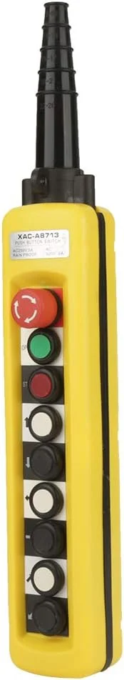 کلید کنترل آویز بالابر زنجیری با دکمه فشاری و سیستم توقف اضطراری برای عملیات بالابر و جرثقیل