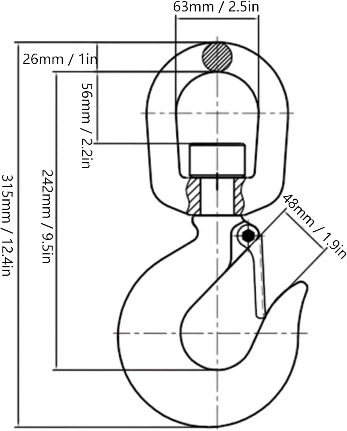 قلاب بالابر جرثقیل Haofy برای بالابری و بلند کردن، چرخش سنگین با ایمنی 7 تن
