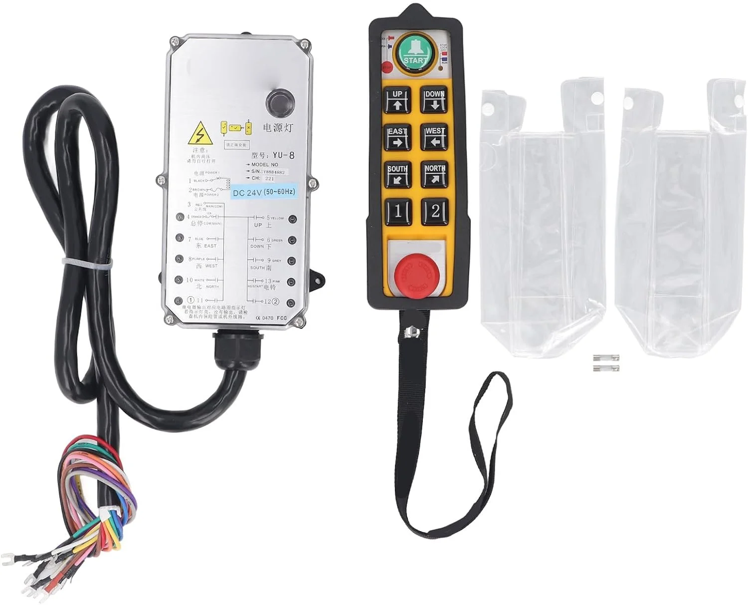 ریموت کنترل جرثقیل Gearwell، کنترلر بالابر، سوئیچ بالابر، تک دسته DC24V 6 دکمه برای ایمنی جرثقیل سقفی، جابجایی مواد صنعتی