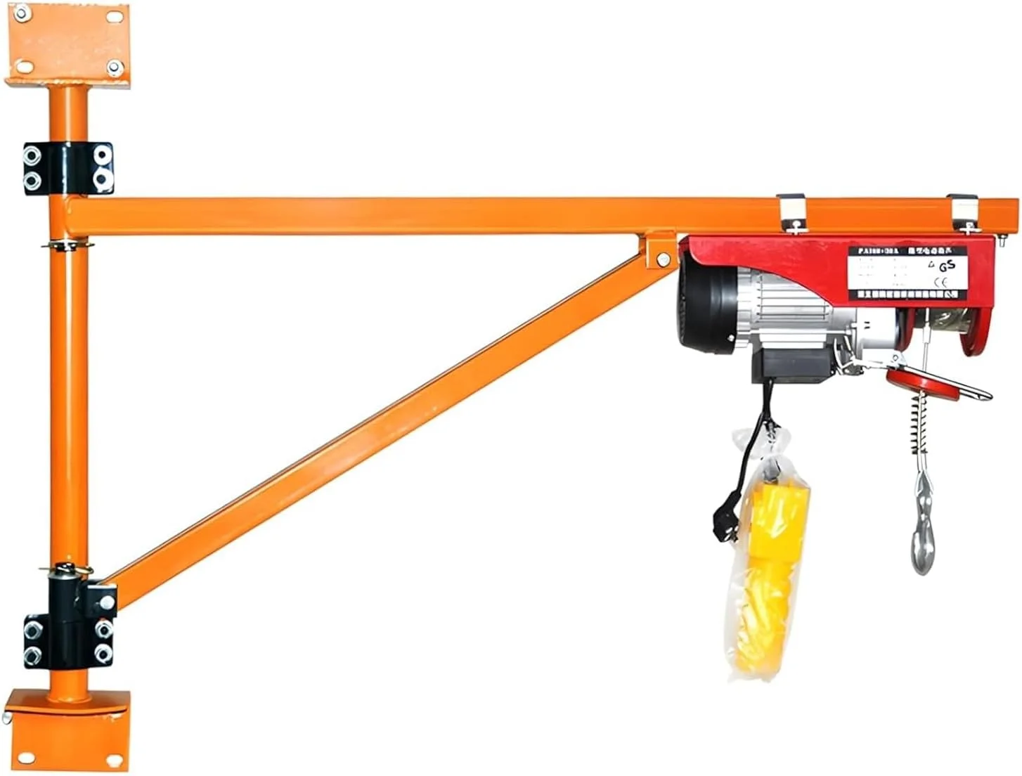 جرثقیل بازویی دیواری، بازوی چرخشی نگهدارنده بالابر برقی با میله، بازوی بالابر داربست چرخان 180 درجه برای بالابر برقی (39.3 فوت، PA600)