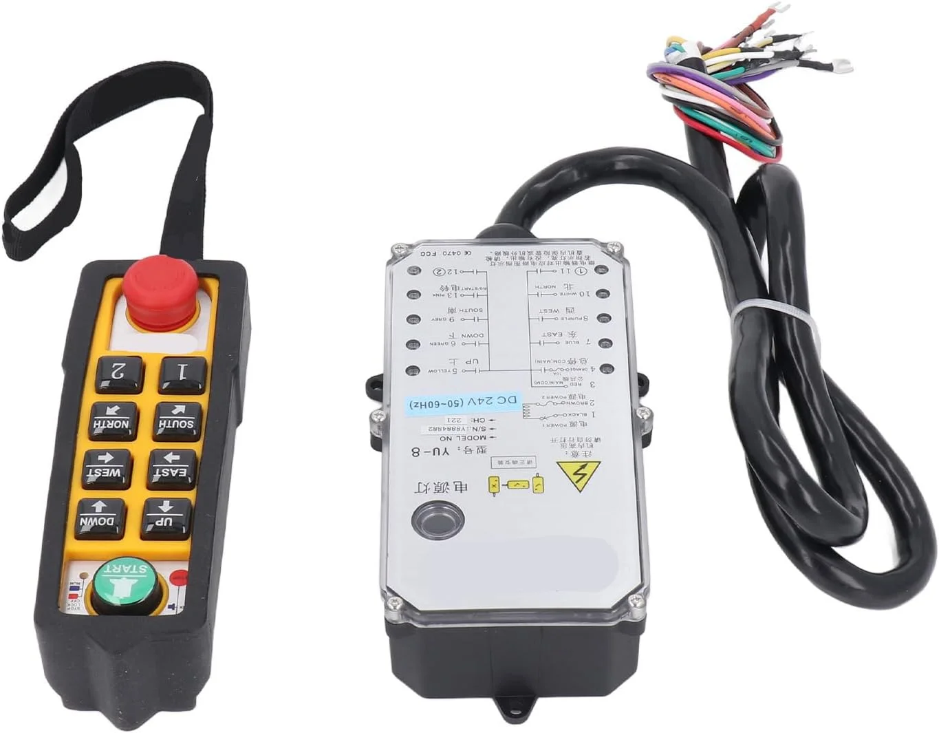 ریموت کنترل جرثقیل Gearwell، کنترلر بالابر، سوئیچ بالابر، تک دسته DC24V 6 دکمه برای ایمنی جرثقیل سقفی، جابجایی مواد صنعتی