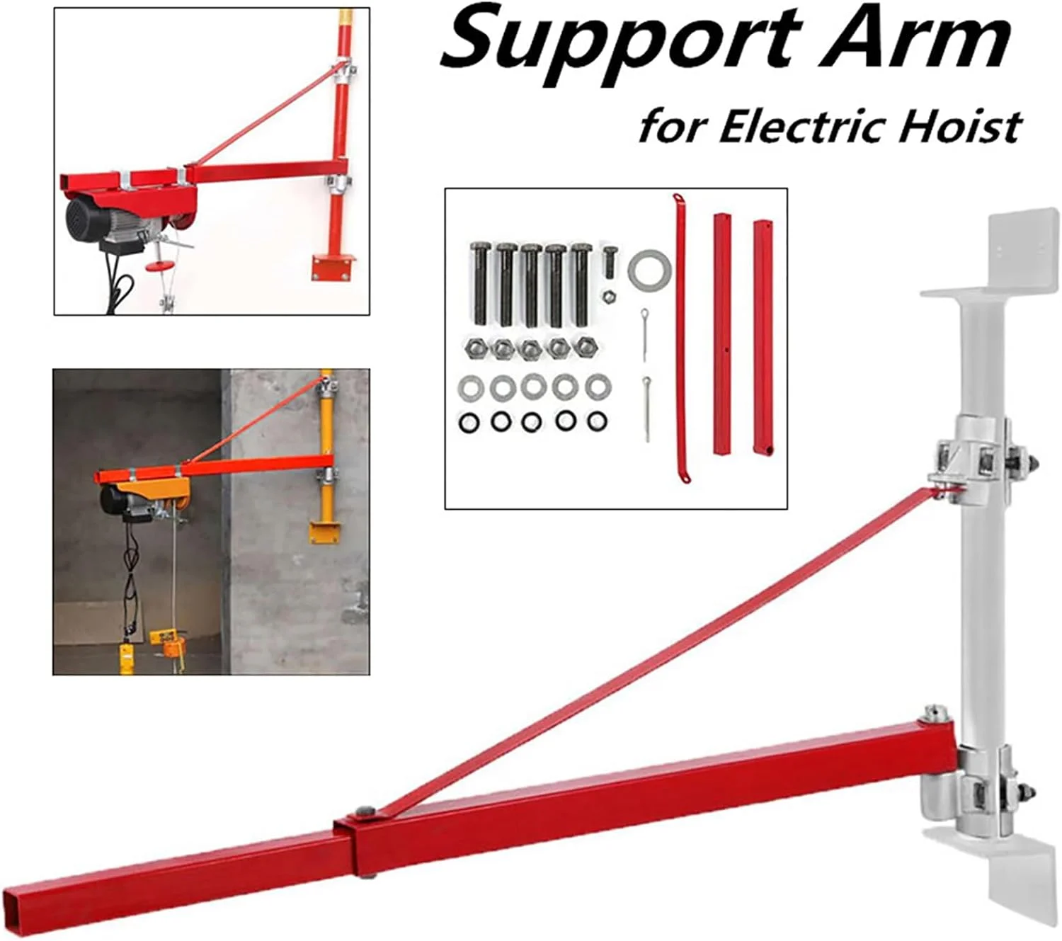 بازوی نگهدارنده بالابر برقی، ظرفیت بارگیری 600 کیلوگرم، جرثقیل بازویی دیواری، براکت میله بالابر فولادی، پایه داربست برای بالابر برقی