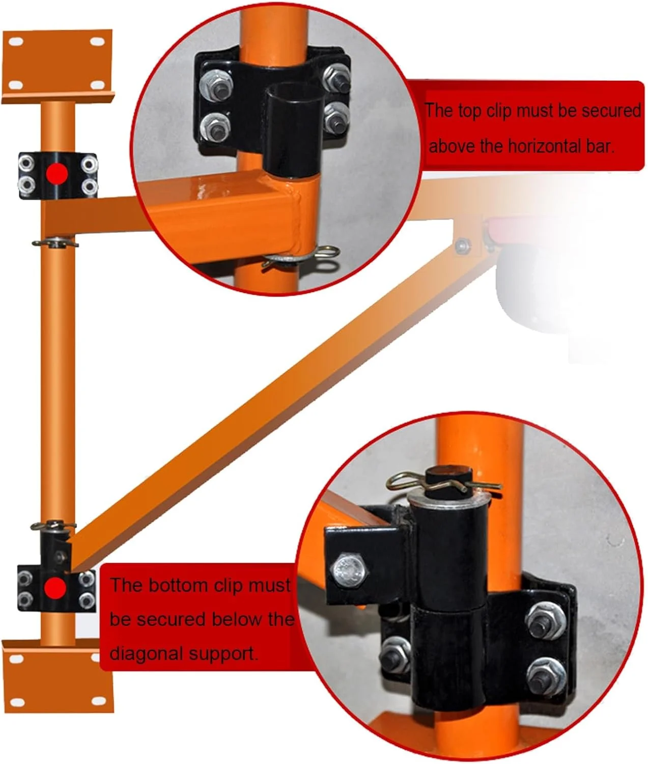 جرثقیل بازویی دیواری، بازوی چرخشی نگهدارنده بالابر برقی با میله، بازوی بالابر داربست چرخان 180 درجه برای بالابر برقی (39.3 فوت، PA600)