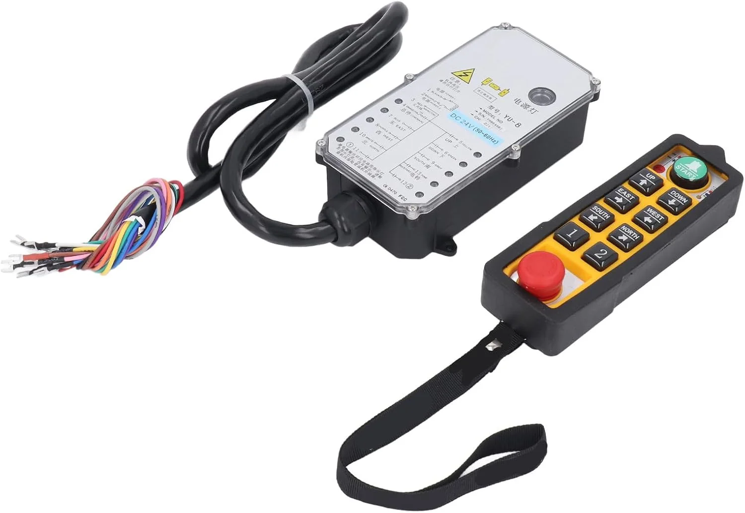 ریموت کنترل جرثقیل Gearwell، کنترلر بالابر، سوئیچ بالابر، تک دسته DC24V 6 دکمه برای ایمنی جرثقیل سقفی، جابجایی مواد صنعتی