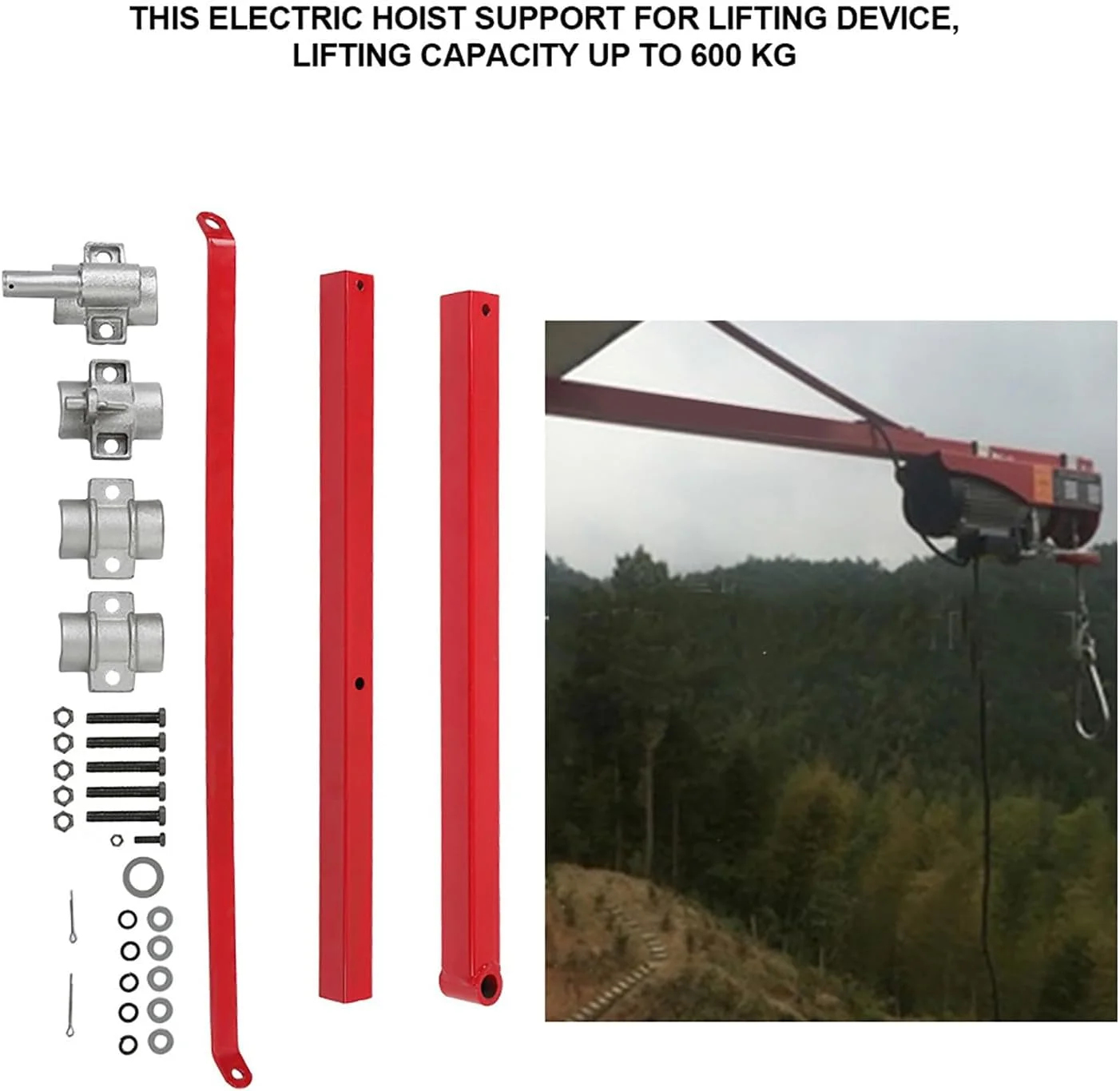 بازوی نگهدارنده بالابر برقی، ظرفیت بارگیری 600 کیلوگرم، جرثقیل بازویی دیواری، براکت میله بالابر فولادی، پایه داربست برای بالابر برقی