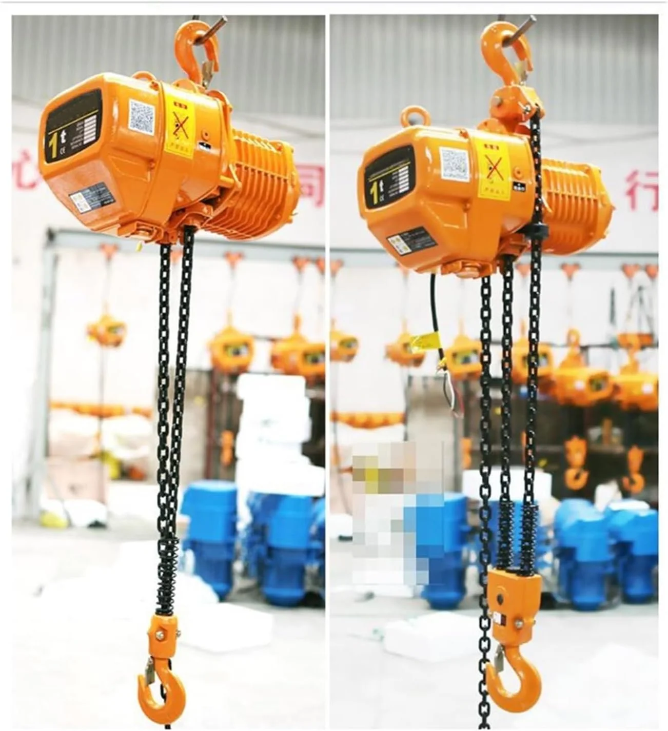 بالابر برقی آمونول پاور 1100W/1500W، جرثقیل بالابر زنجیره ای برقی قابل حمل، جرثقیل زنجیره ای صنعتی تک زنجیره ای ثابت، قلاب جرثقیل بالابر زنجیره ای (رنگ: 1، سایز: 1100W)