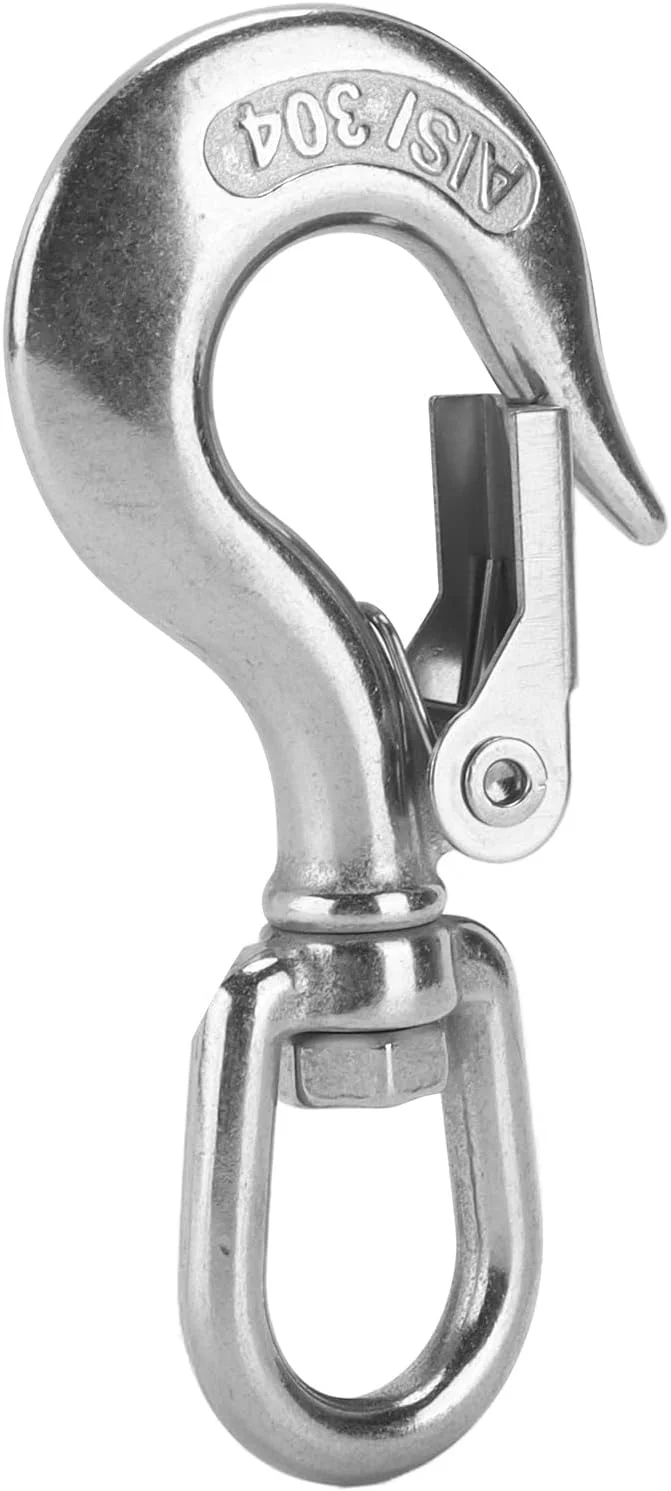 قلاب های ایمنی ViaGasaFamido، قلاب های بالابر عمودی هاب ایمنی استیل ضد زنگ برای بارگیری و تخلیه، طناب، گرفتن (1000 کیلوگرم)