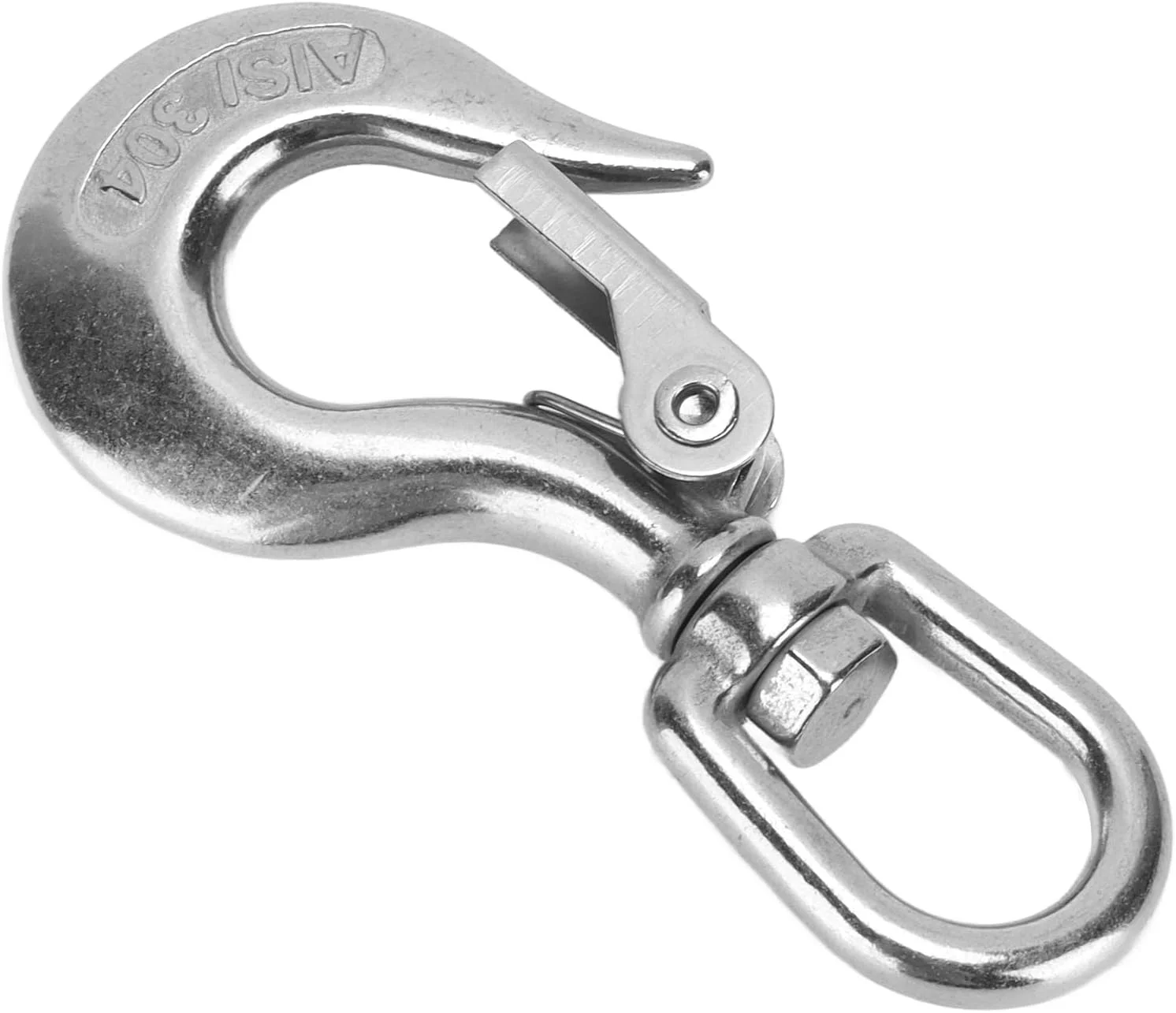 قلاب های ایمنی ViaGasaFamido، قلاب های بالابر عمودی توپی ایمنی فولاد ضد زنگ برای بارگیری و تخلیه، حلقه، گرفتن (150 کیلوگرم)