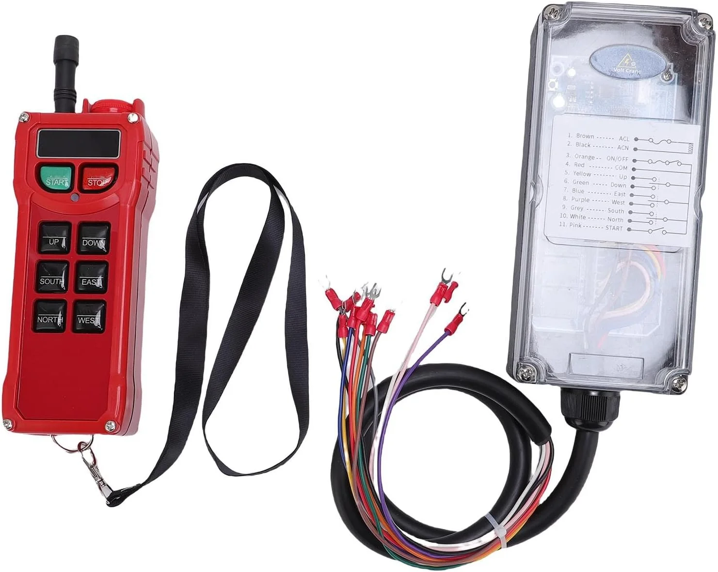 کنترل از راه دور صنعتی 8 دکمه Yechiry، کنترل از راه دور بی سیم جرثقیل با برد 100 متر، ضد آب، برای جرثقیل، نوار نقاله، CNC، ماشین آلات معدن زغال سنگ