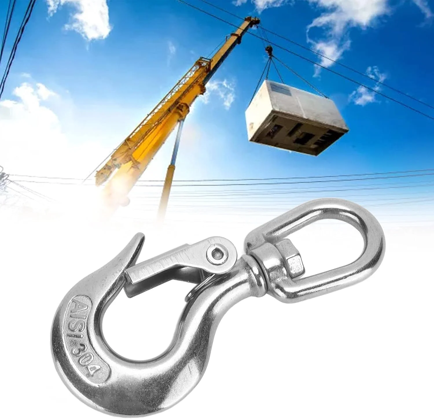 قلاب چرخشی استیل ضد زنگ سیریسورا، قلاب زنجیری بالابر، قلاب چشمی بالابر، قلاب بالابر ایمنی استیل ضد زنگ (150 کیلوگرم) قلاب چرخشی استیل ضد زنگ سیریسورا، قلاب زنجیری بالابر، قلاب چشمی بالابر، قلاب بالابر ایمنی استیل ضد زنگ (150 کیلوگرم)