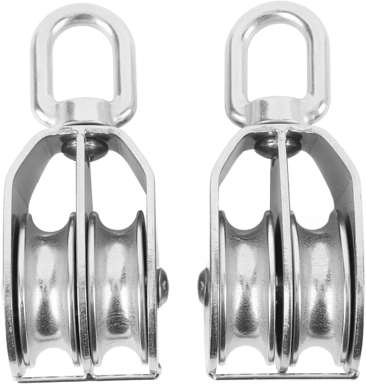 بسته 2 عددی قرقره دوبل بالابر سوراندی M50، قلاب جرثقیل استیل ضد زنگ 304، قرقره های دوبل سنگین 400 کیلوگرمی برای بالابری کارآمد، آویزان کردن سیم، عملیات جرثقیل بسته 2 عددی قرقره دوبل بالابر سوراندی M50، قلاب جرثقیل استیل ضد زنگ 304، قرقره های دوبل سنگین 400 کیلوگرمی برای بالابری کارآمد، آویزان کردن سیم، عملیات جرثقیل