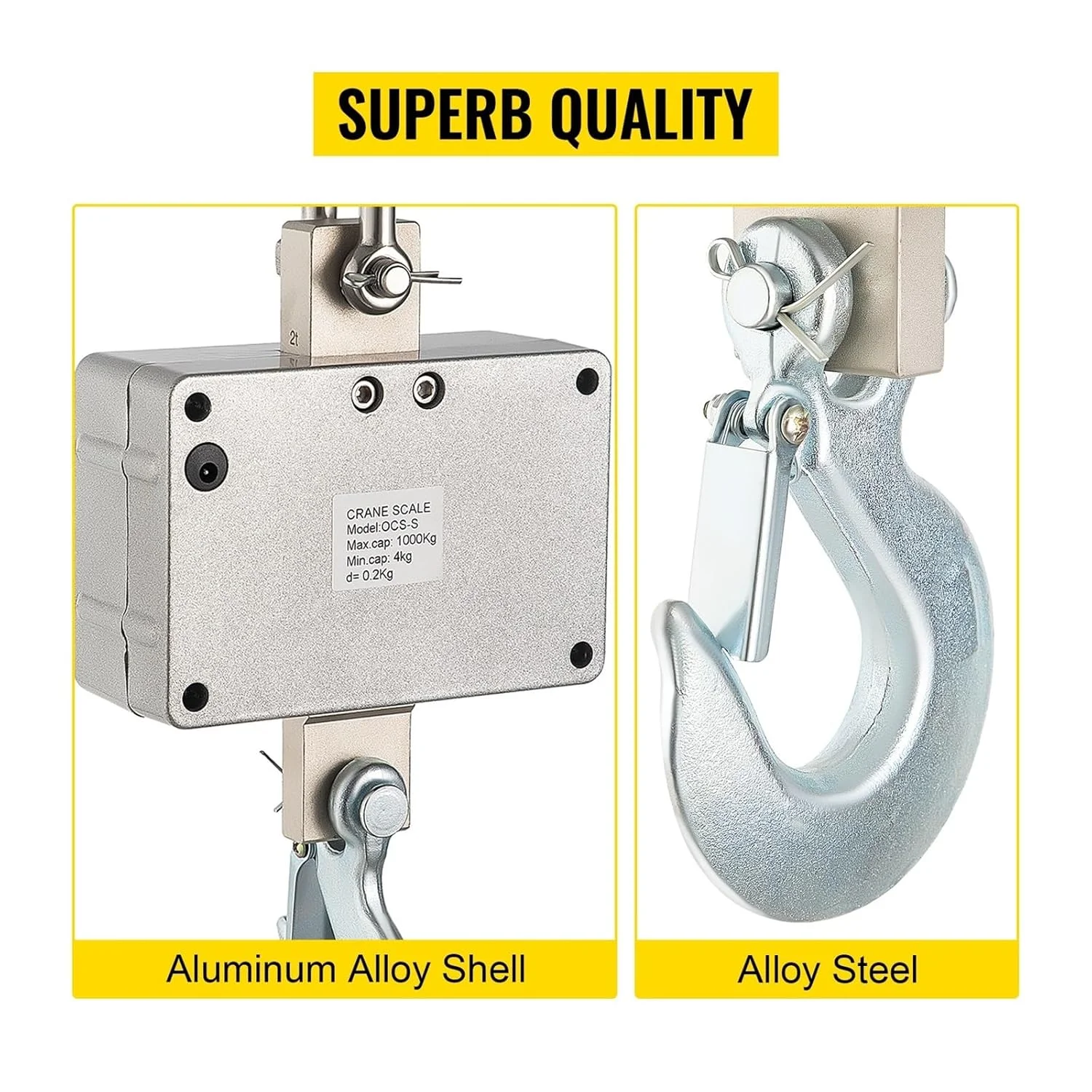 ترازو جرثقیل، ترازوی جرثقیل دیجیتال کوچک 1000 کیلوگرمی آلیاژ آلومینیوم نقره ای سنگین با صفحه نمایش LED با دقت بالا و قابلیت اطمینان قوی ترازو جرثقیل، ترازوی جرثقیل دیجیتال کوچک 1000 کیلوگرمی آلیاژ آلومینیوم نقره ای سنگین با صفحه نمایش LED با دقت بالا و قابلیت اطمینان قوی