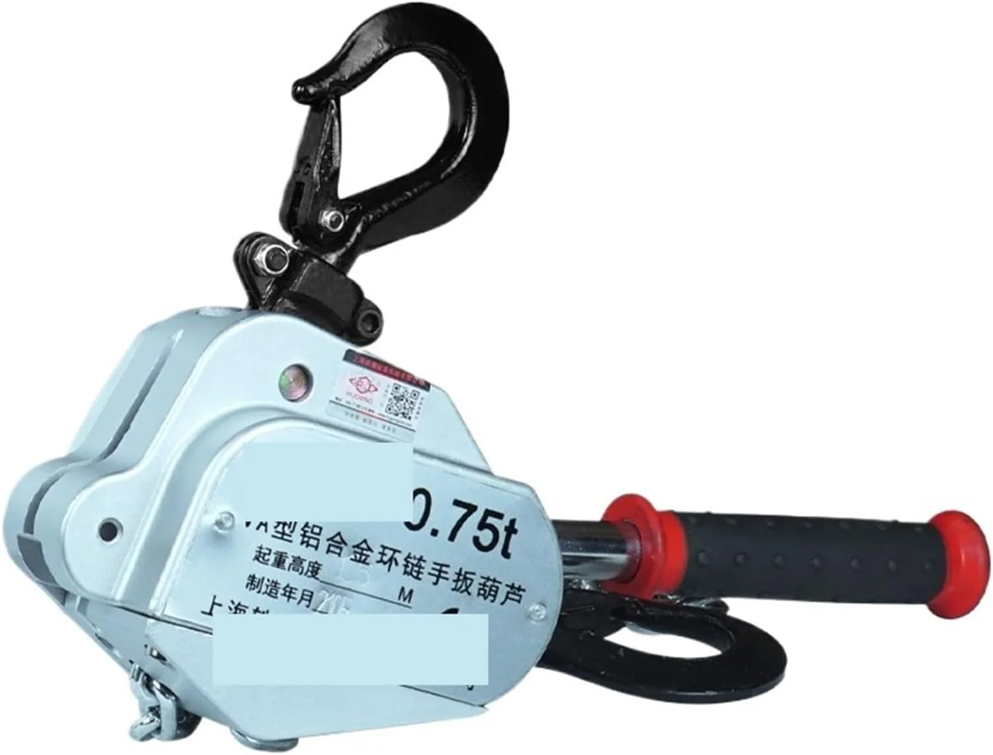 آچار زنجیری آلیاژ آلومینیوم، بالابر اهرمی قابل حمل، بالابر دستی جرثقیل با عملکرد دستی برای بلند کردن 0.45/1.5 تن (1.5 متر، 1.5 تن)