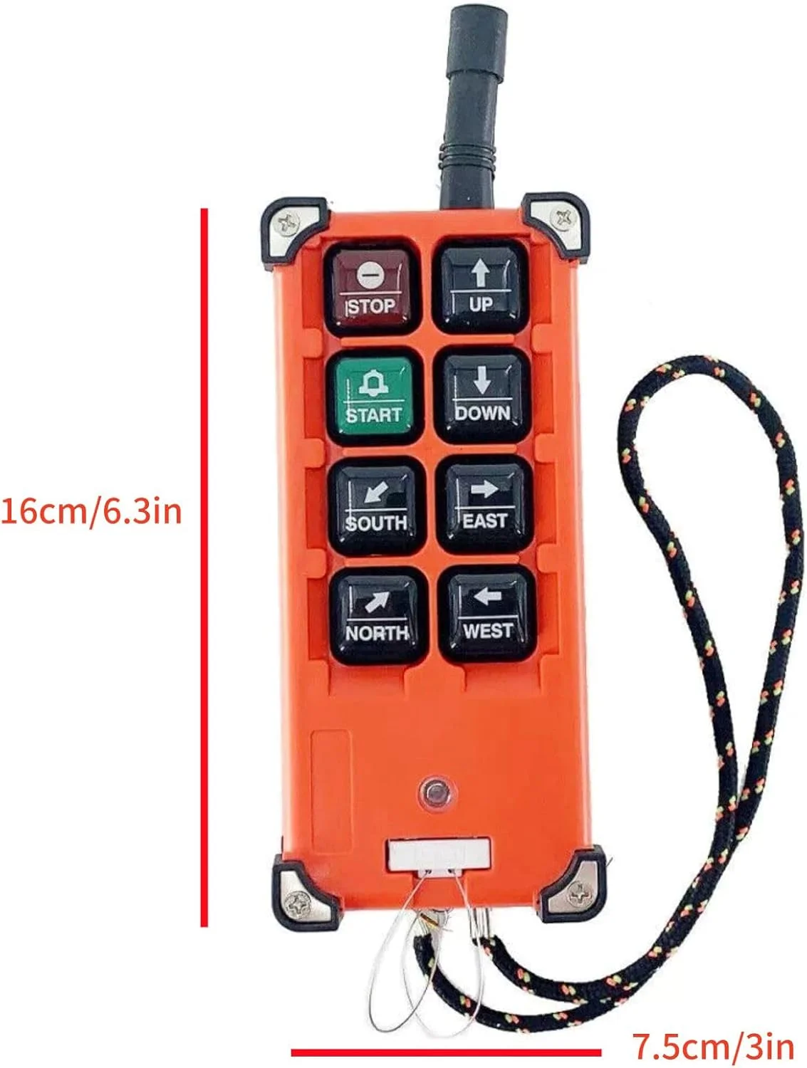 کنترل از راه دور جرثقیل بی سیم 8 دکمه، فرستنده و گیرنده 12 ولت 24 ولت