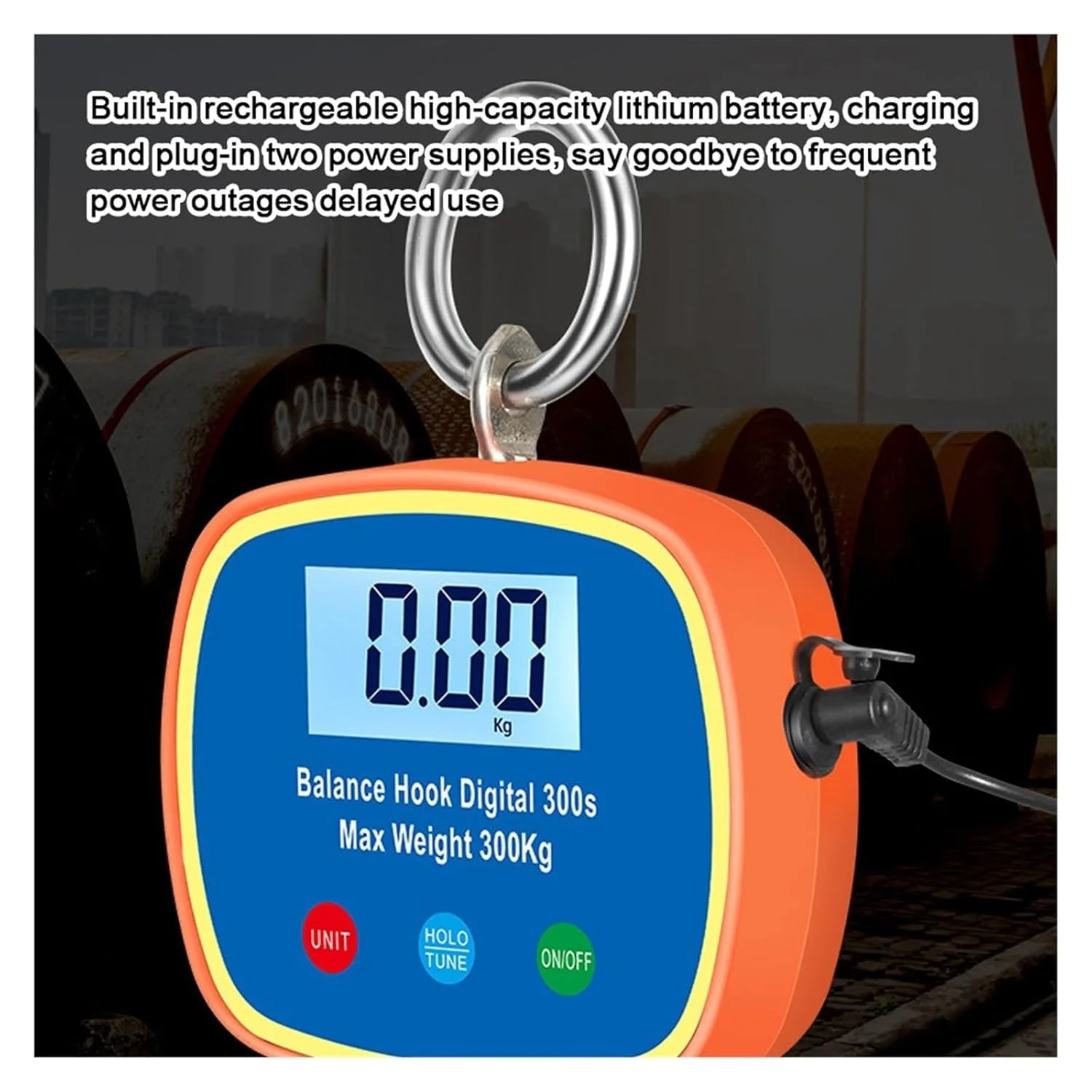 ترازو جرثقیلی، ترازوی جرثقیلی LCD دوگانه 0.05-300 کیلوگرمی با اتصال سنگین وزن الکترونیکی با قابلیت تبدیل واحد، قابلیت اطمینان قوی