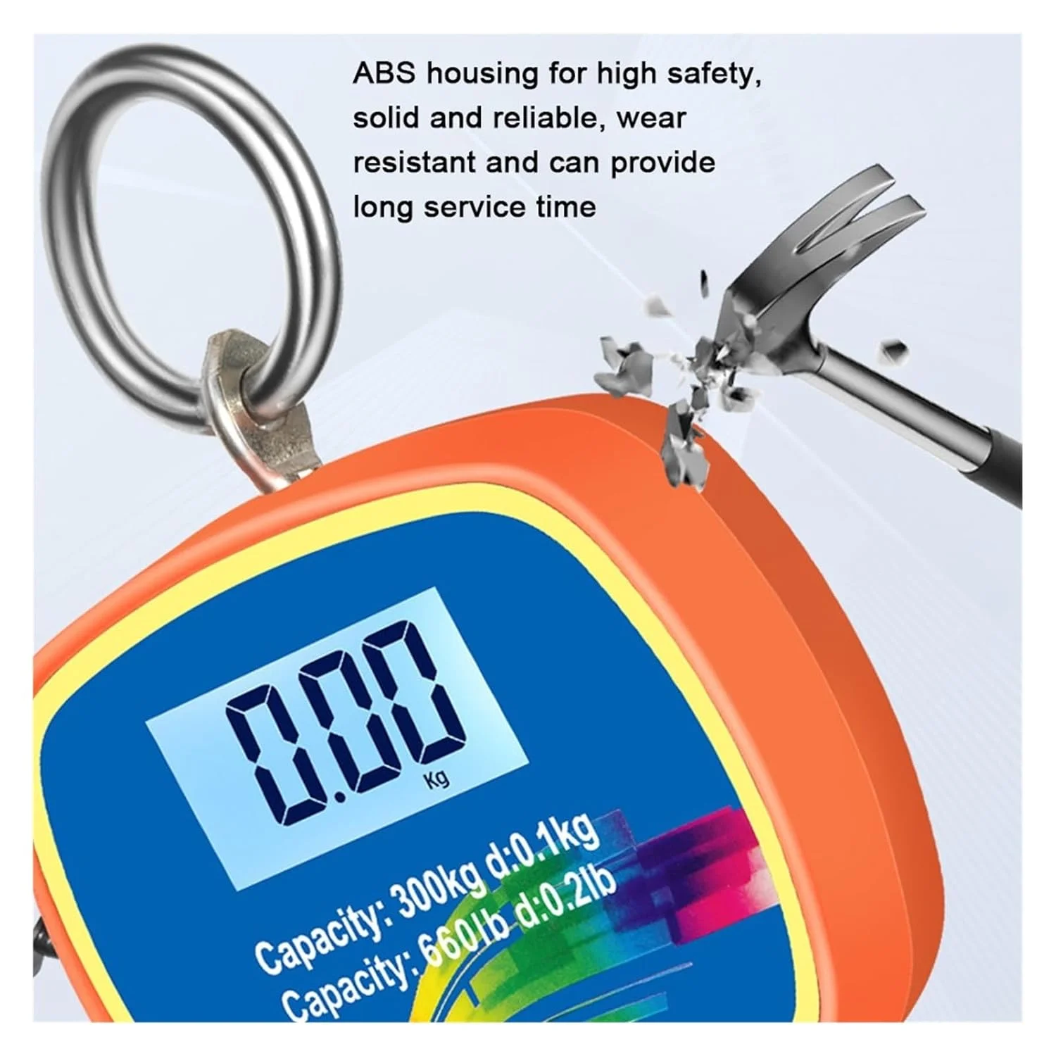 ترازو جرثقیلی، ترازوی جرثقیلی LCD دوگانه 0.05-300 کیلوگرمی با اتصال سنگین وزن الکترونیکی با قابلیت تبدیل واحد، قابلیت اطمینان قوی