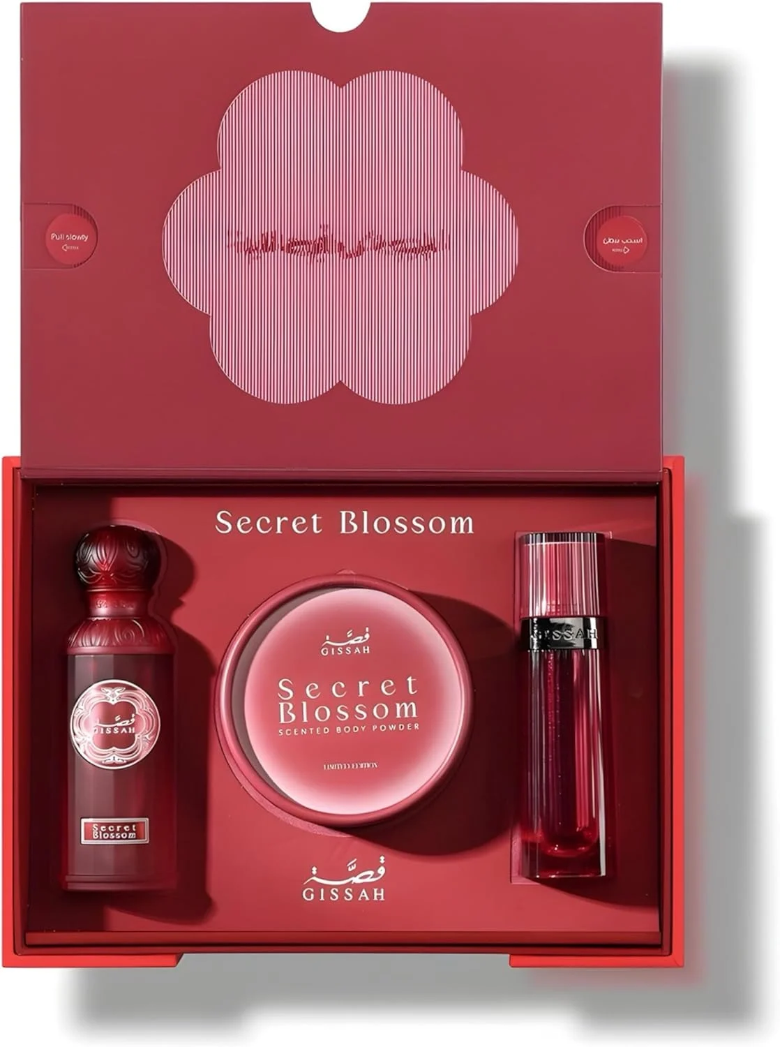 مجموعه عطر زنانه گیساه نیو سکرت بلاسم | سکرت بلاسم 50 میل ادو پرفیوم + 10 گرم پودر بدن + خمریه 20 میل | عطور قصه بکج نسائی جدید الاحمر للنساء مجموعة عطر قصة مجموعه عطر زنانه گیساه نیو سکرت بلاسم | سکرت بلاسم 50 میل ادو پرفیوم + 10 گرم پودر بدن + خمریه 20 میل | عطور قصه بکج نسائی جدید الاحمر للنساء مجموعة عطر قصة
