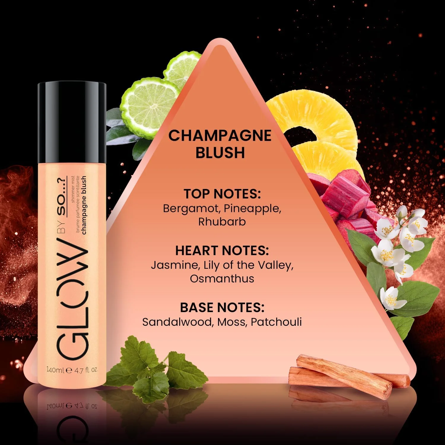 اسپری بدن اکلیلی زنانه Glow By So…? مدل Champagne Blush – بادی میست درخشان لوکس با رایحه ماندگار و روشن کننده، مناسب برای پوست درخشان، 140 میلی لیتر اسپری بدن اکلیلی زنانه Glow By So…? مدل Champagne Blush – بادی میست درخشان لوکس با رایحه ماندگار و روشن کننده، مناسب برای پوست درخشان، 140 میلی لیتر