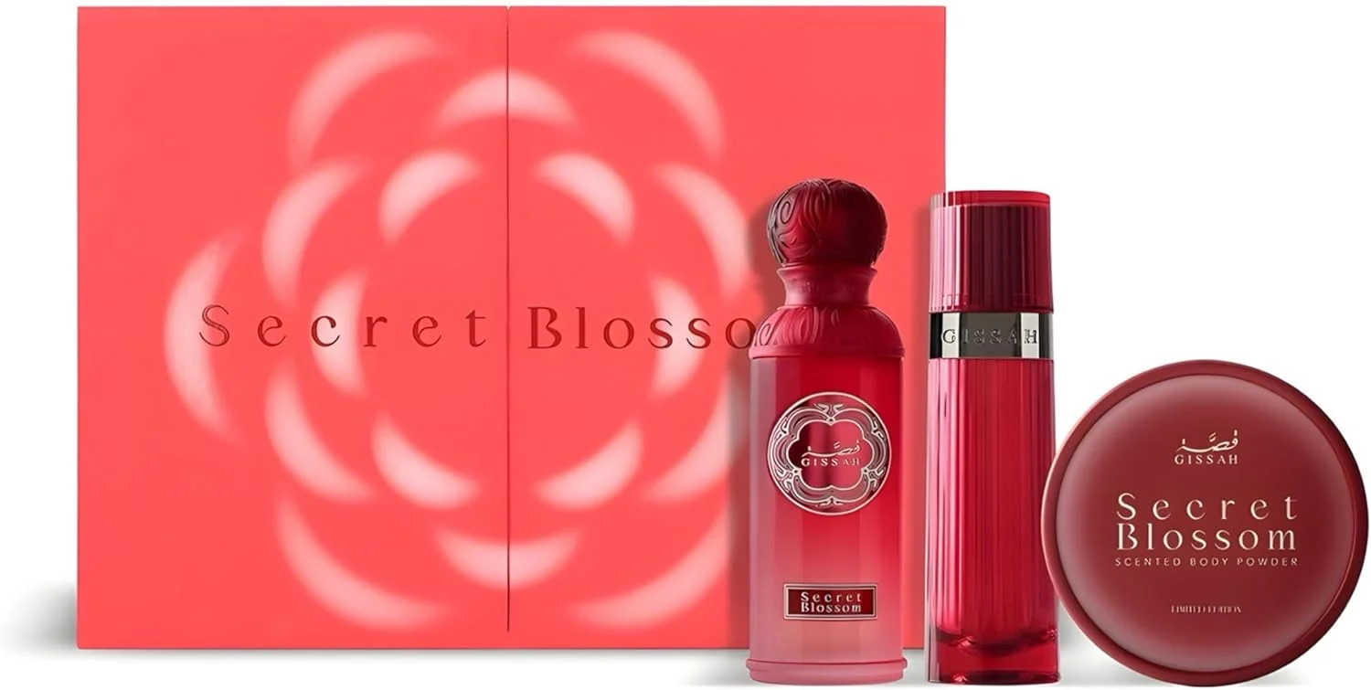 مجموعه عطر زنانه گیساه نیو سکرت بلاسم | سکرت بلاسم 50 میل ادو پرفیوم + 10 گرم پودر بدن + خمریه 20 میل | عطور قصه بکج نسائی جدید الاحمر للنساء مجموعة عطر قصة مجموعه عطر زنانه گیساه نیو سکرت بلاسم | سکرت بلاسم 50 میل ادو پرفیوم + 10 گرم پودر بدن + خمریه 20 میل | عطور قصه بکج نسائی جدید الاحمر للنساء مجموعة عطر قصة